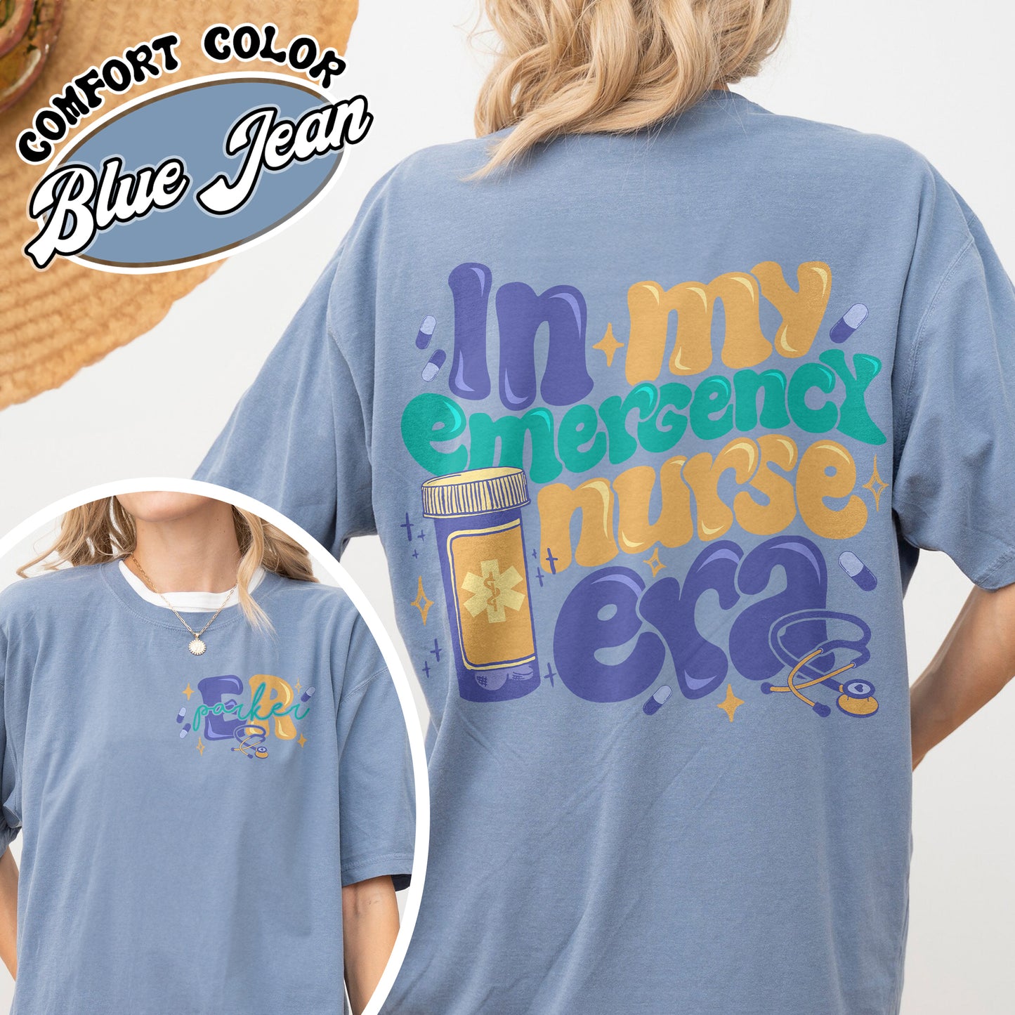 Er Nurse Personalized Comfort Colors Shirt, New Nurse Grad Gift Nurse Er Department Shirt, in My Emergency Nurse Era Shirt, Emergency Department Nursing Gift