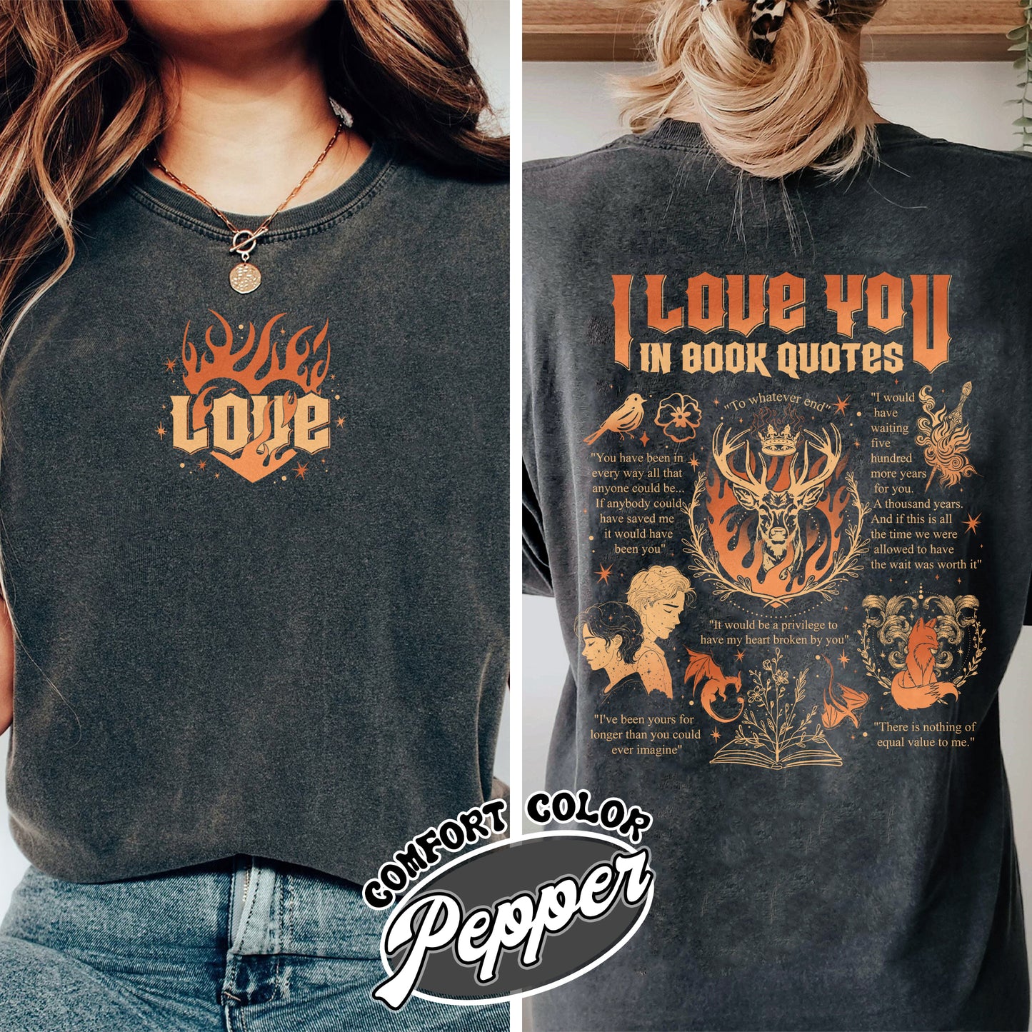 I Love You in Book Quotes Comfort Colors Shirt, Bookworm Shirt, Bookish Shirt, Book Lovers Shirt, Book Club Gift, Different Ways Say I Love You in Book Quotes