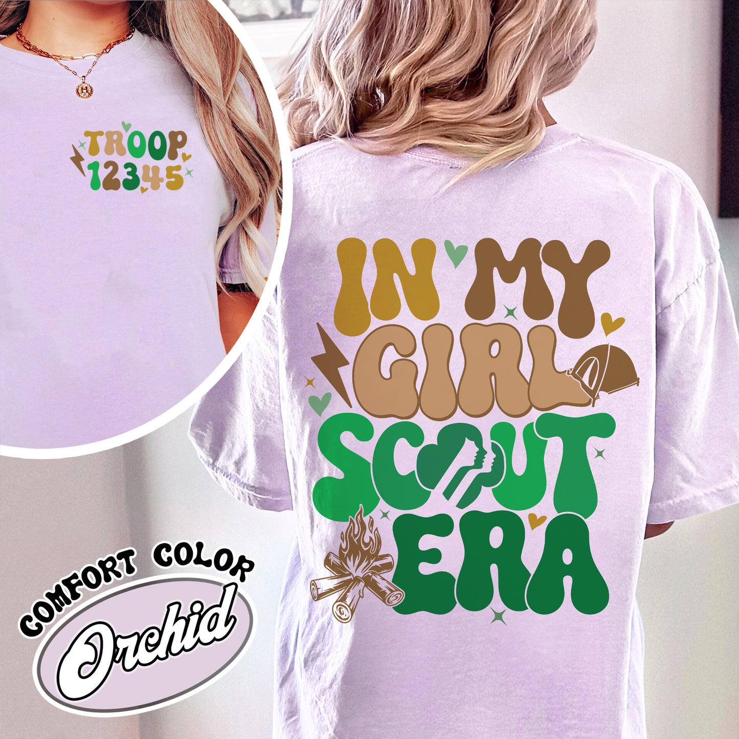 In My Girl Scout Era Comfort Color Shirt, In My Girl Scout Era, Custom Scout Shirt, Scout Girl Shirt, Scout Troop Number Shirt, Scout Troop Shirt