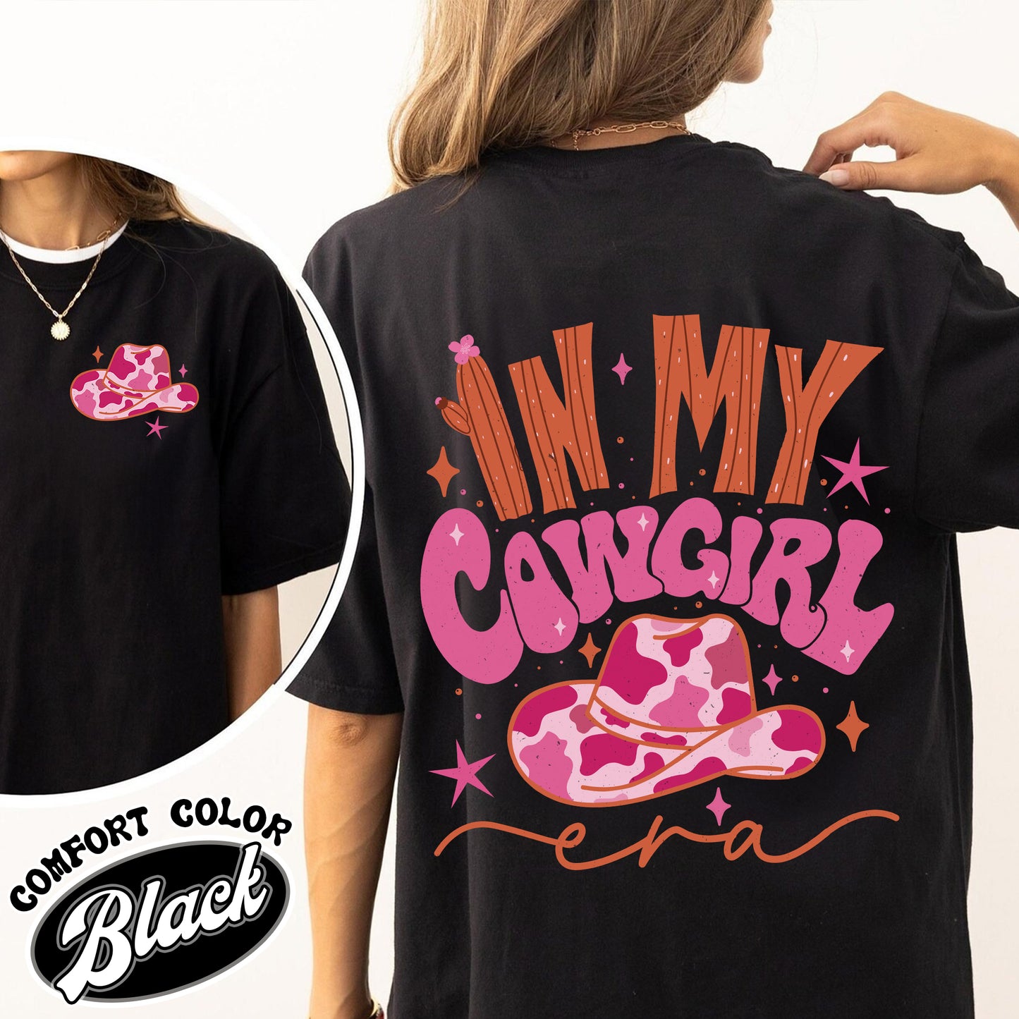 In My Cowgirl Era Comfort Color Shirt, Cowgirl up, Cowgirl Pink Boots Shirt, Preppy Cowgirl, Cowgirl Era Shirt, Cowgirl Shirt