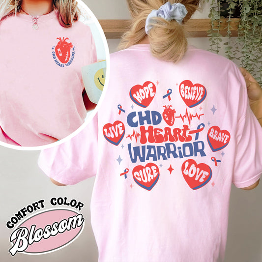 Chd Awareness Comfort Color Shirt, Chd Awareness Ribbon, Heart Disease Awareness Shirt