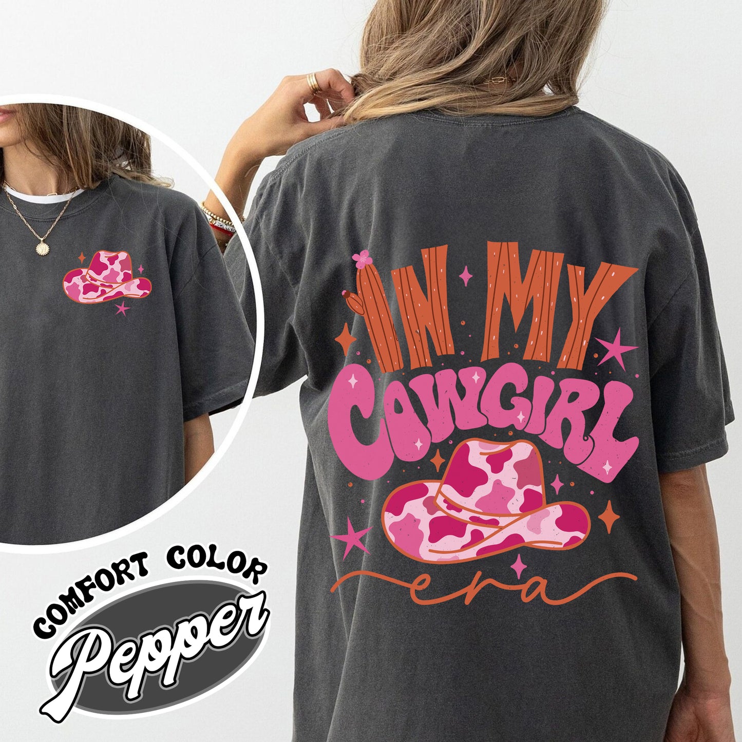 In My Cowgirl Era Comfort Color Shirt, Cowgirl up, Cowgirl Pink Boots Shirt, Preppy Cowgirl, Cowgirl Era Shirt, Cowgirl Shirt