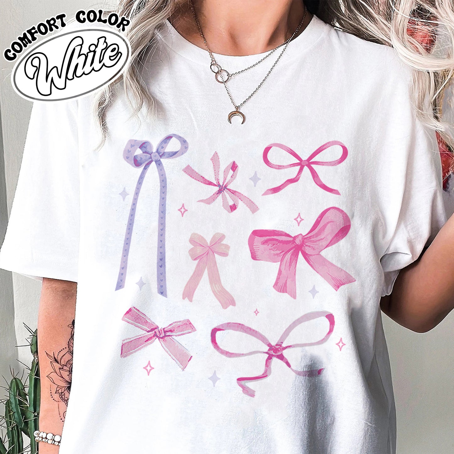 Coquette Pink Bow Comfort Color Shirt, Trendy Pink Bow Clothing, Pink Bow, Pink Bow, Coquette Shirt, Aesthetic Pink Bow