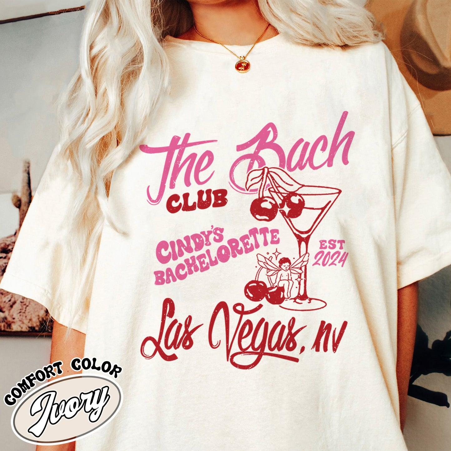Cocktail Club Bachelorette Comfort Color Shirt, Custom Location Bachelorette Cocktail Shirt
