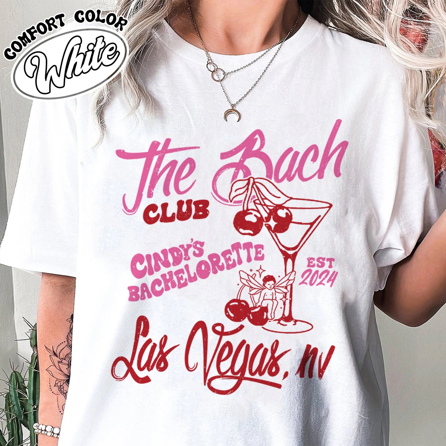 Cocktail Club Bachelorette Comfort Color Shirt, Custom Location Bachelorette Cocktail Shirt