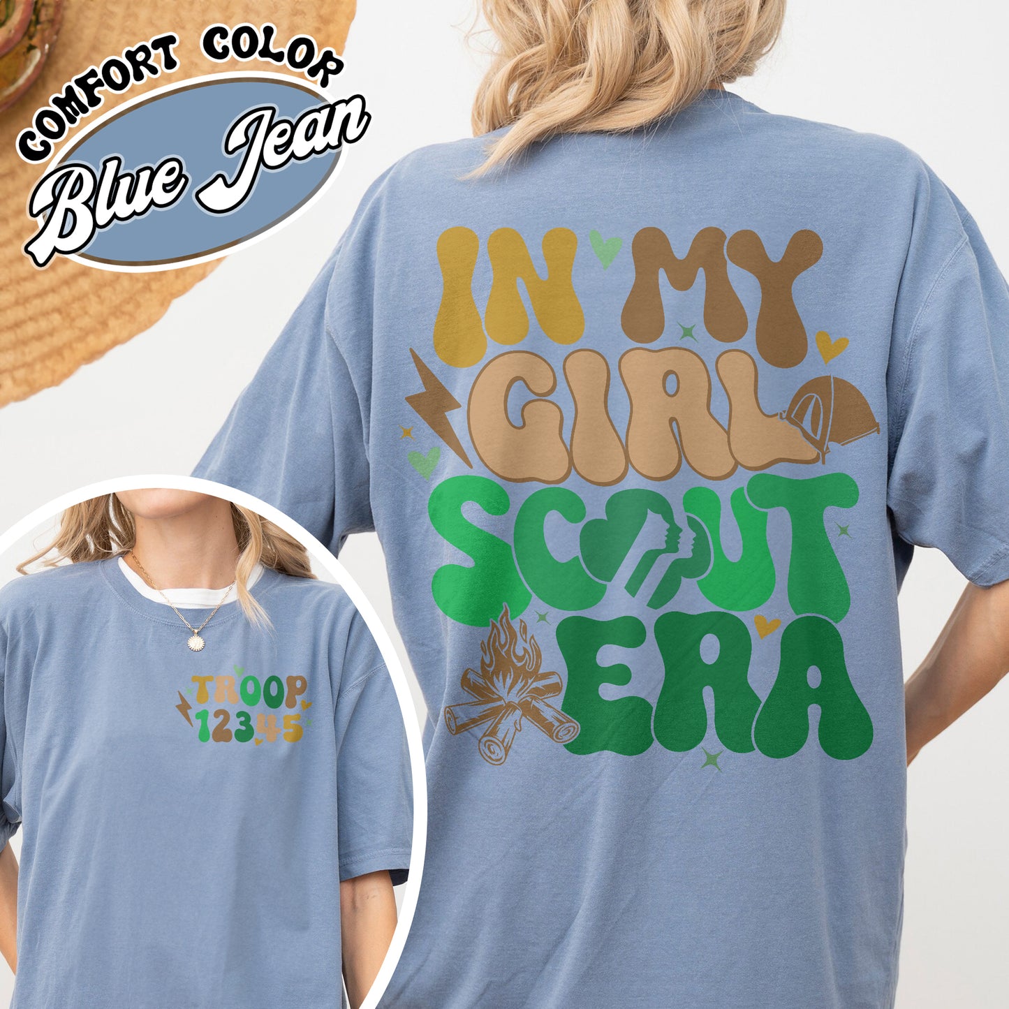 In My Girl Scout Era Comfort Color Shirt, In My Girl Scout Era, Custom Scout Shirt, Scout Girl Shirt, Scout Troop Number Shirt, Scout Troop Shirt