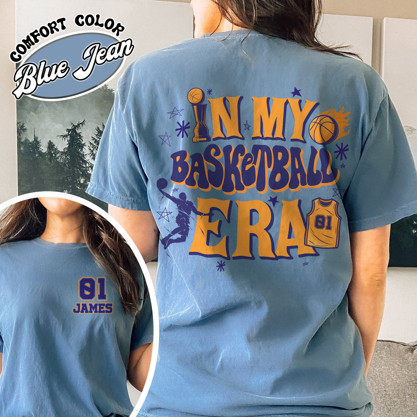In My Basketball Mom Era Comfort Color Shirt, In My Basketball Mom Era Shirt, Custom In My Basketball Mom Era Shirt, In My Basketball Era, Basketball Shirt