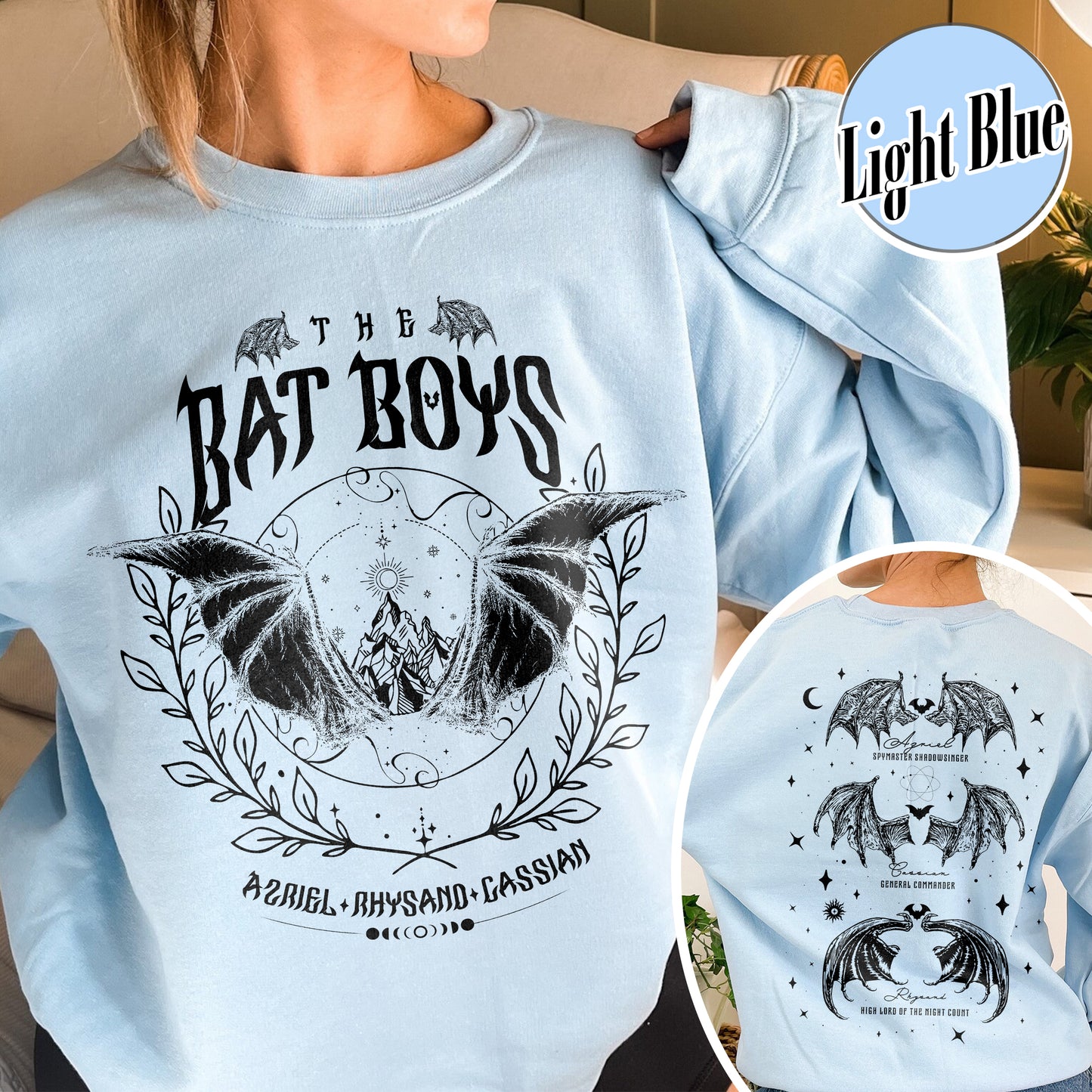 The Bat Boys Sweatshirt, the Bat Boys the Night Court Acotar Sweatshirt, Acotar the Bat Boys, Acotar Sweatshirt Azriel, Acotar Sweatshirt Azriel