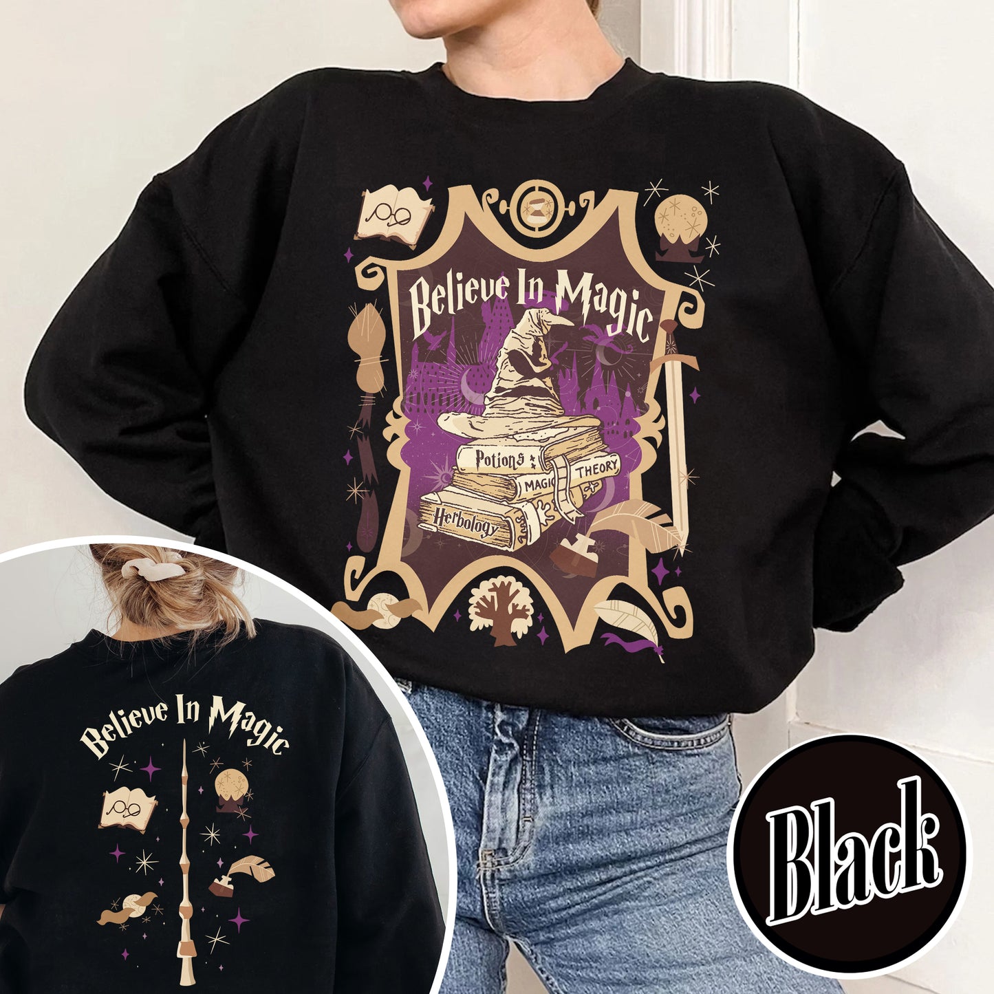 Wizard Castle Book Sweatshirt, Wizard Castle With Books, Wizard Book Sweatshirt, Wizard Book Sweatshirt, Book Lover Sweatshirt