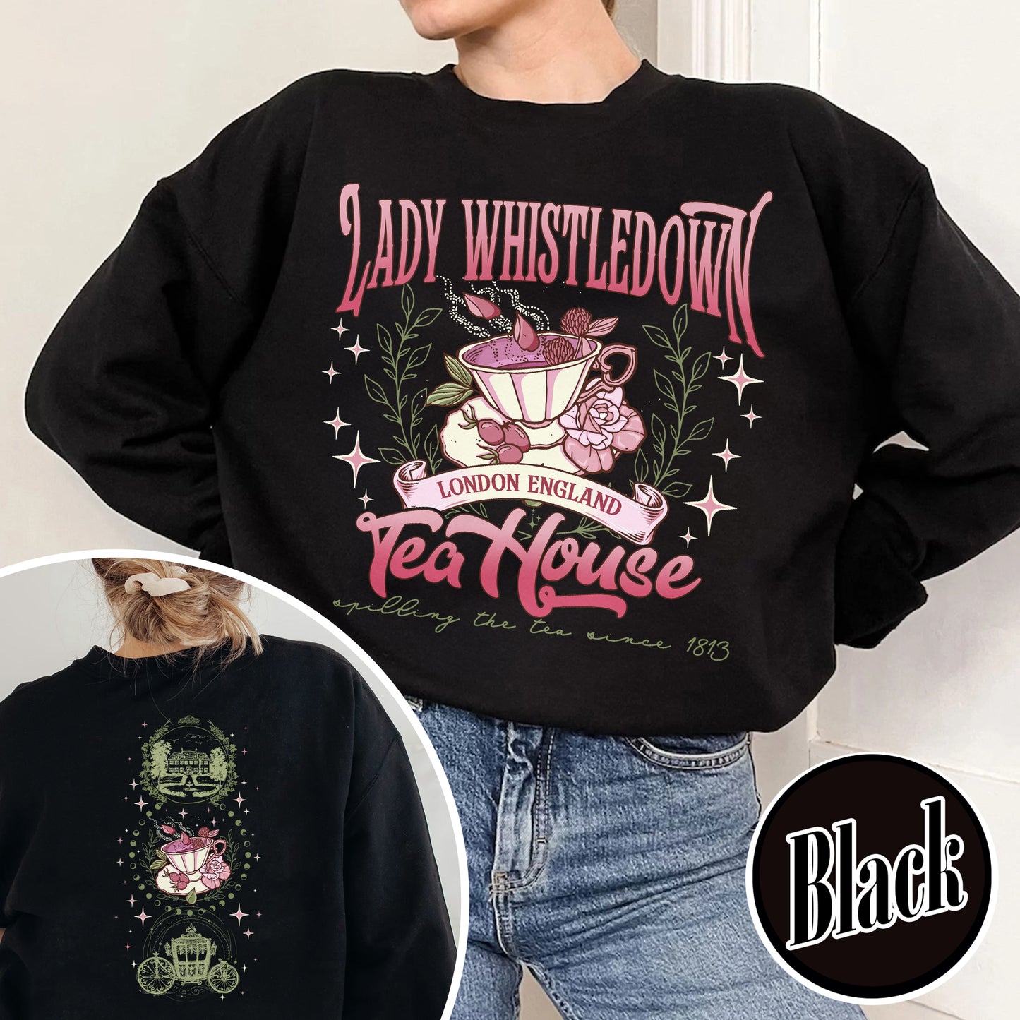 Lady Whistledown Tea House, Spill the Tea Lady Whistledown Sweatshirt, Lady Whistledown, Lady Whistledown Colin and Penelope, Tea House Sweatshirt