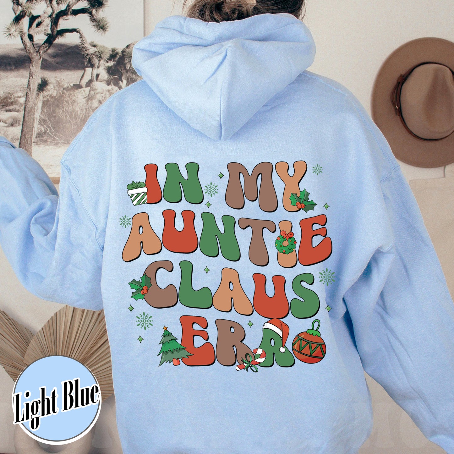 In My Auntie Era Christmas Hoodie, Auntie Claus Hoodie, Holiday Gift for Auntie