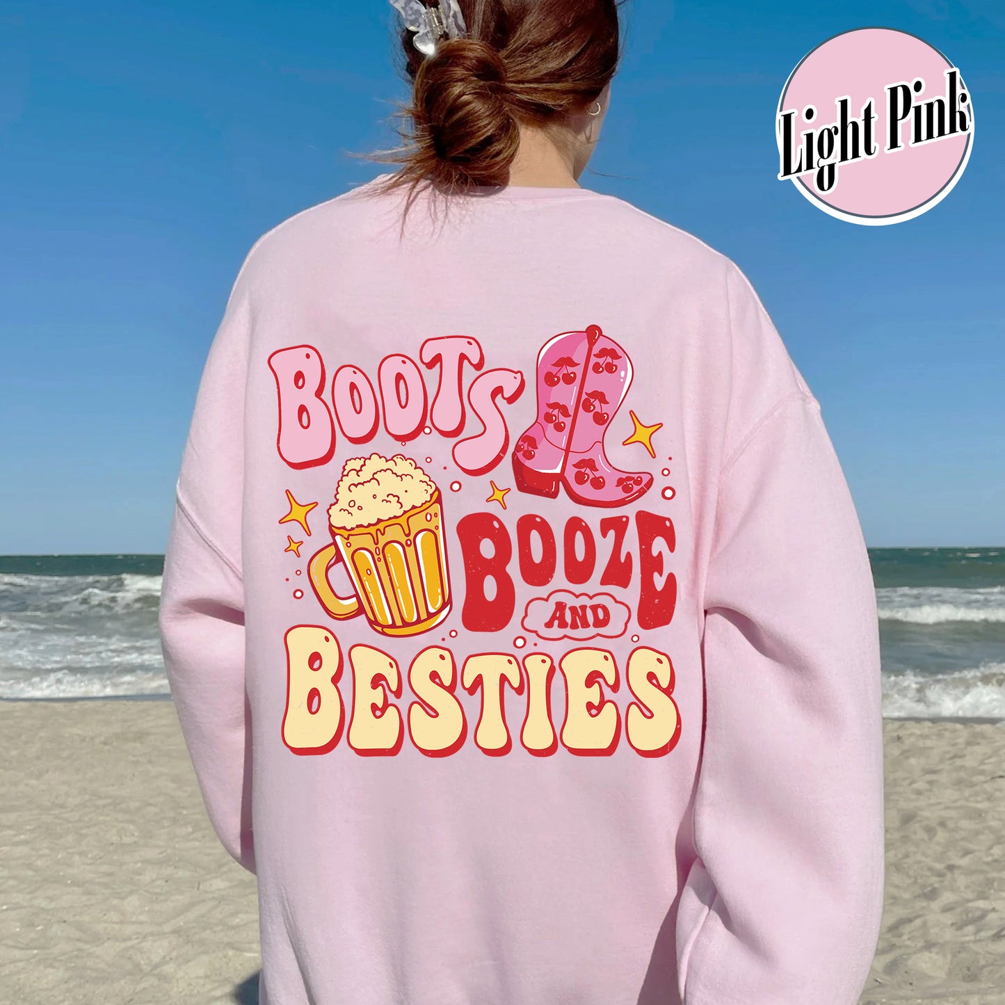 Boots Booze and Besties Sweatshirt, Boots Booze and Besties Nashville, Bachelorette Party, Bachelorette Sweatshirt