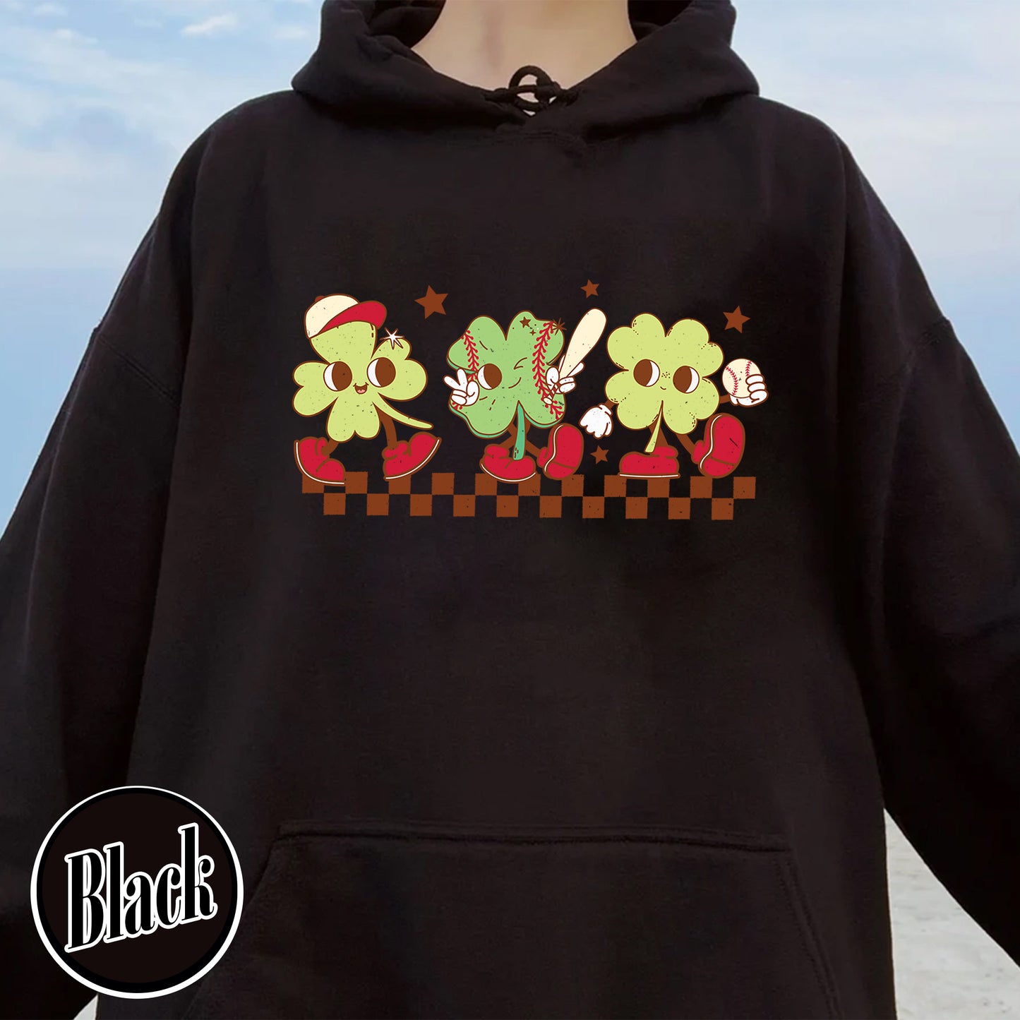 Baseball Mama Hoodie Retro, Game Day Baseball Hoodie, St Patrick Baseball Hoodie, St. Patricks Day 2024, Lucky St Patrick Hoodie