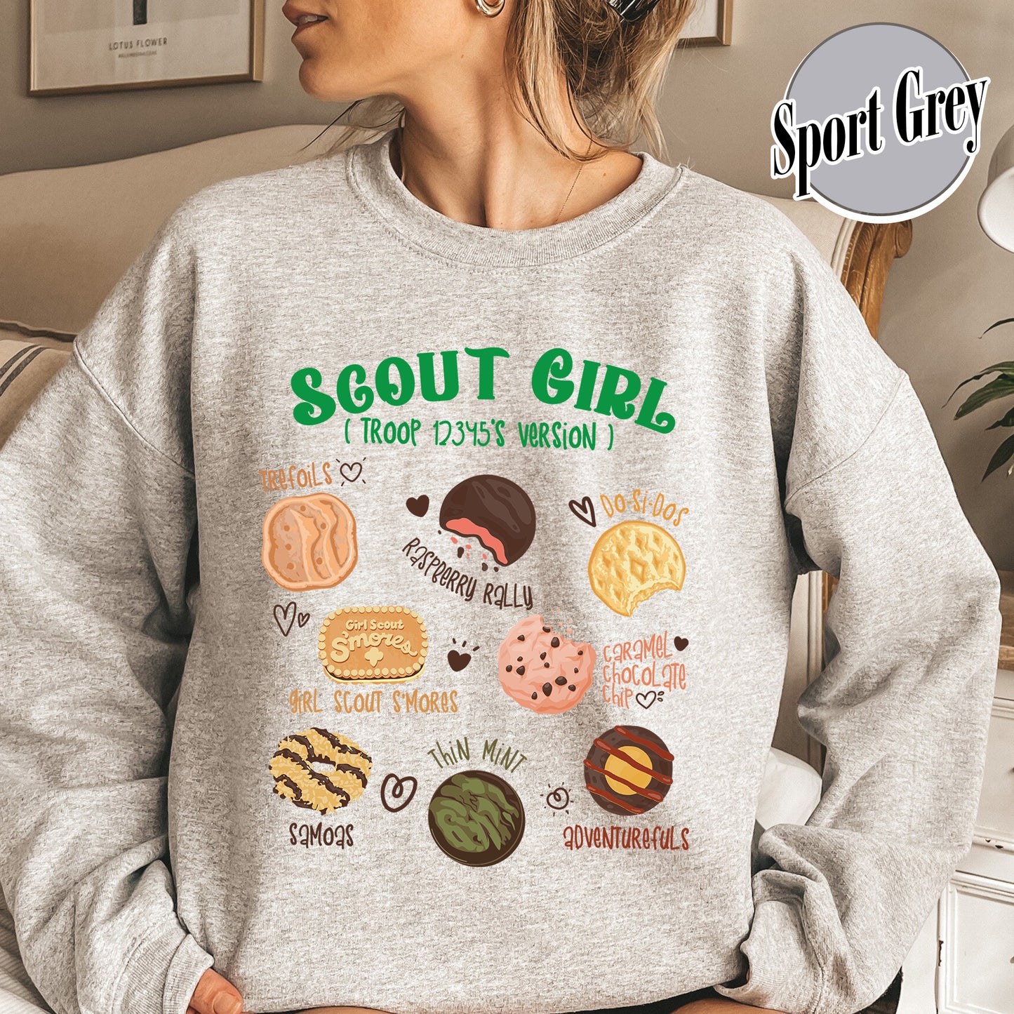 Scout Girl Sweatshirt, Scout Troop Sweatshirt, Custom Scout Troop Sweatshirt, Personalized Scout Sweatshirt, Girl Scout Cookie Sweatshirt, Cookie Mom Girl Scout