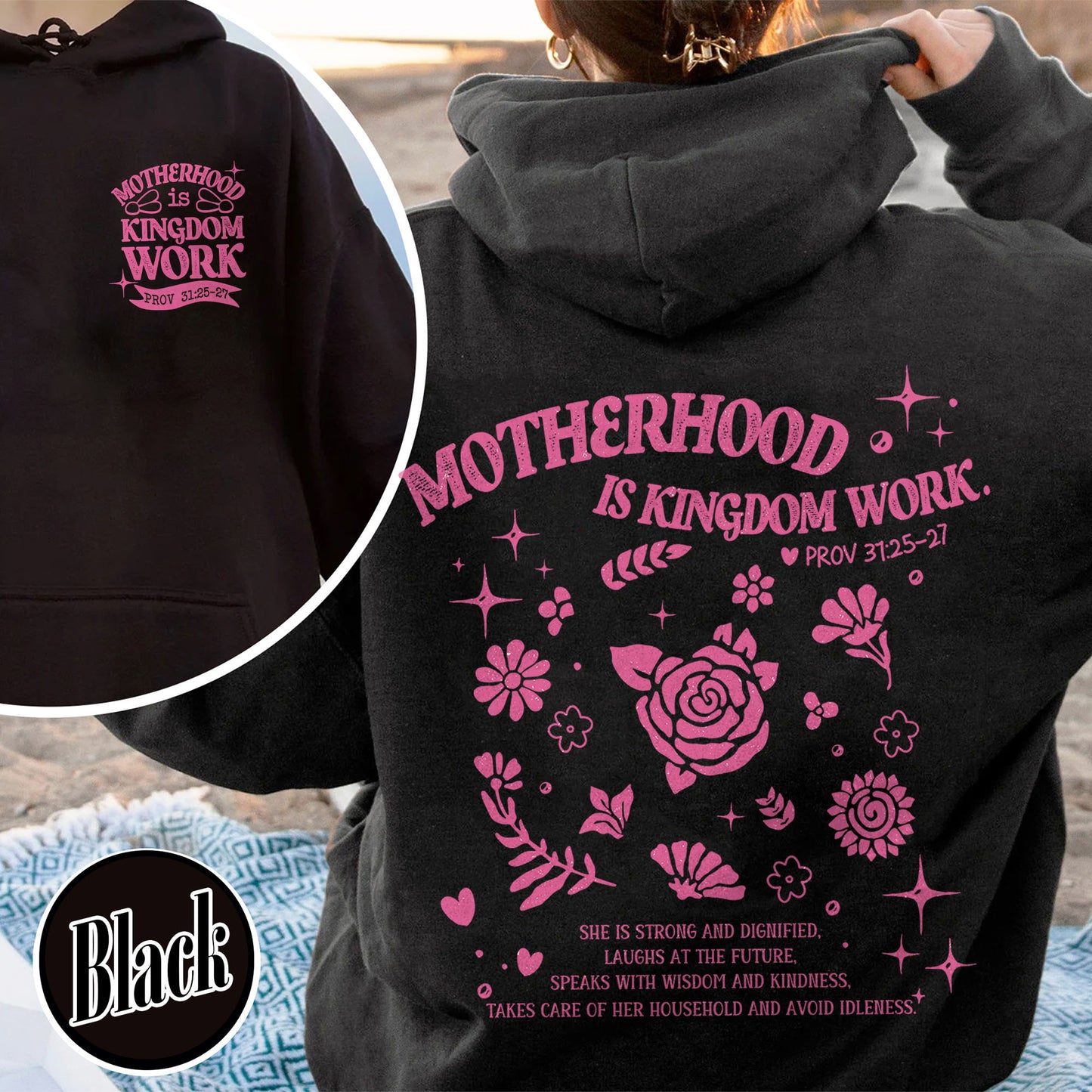 Mother’s Day Hoodie, Motherhood Is Kingdom Work Hoodie, Christian Mom Gift