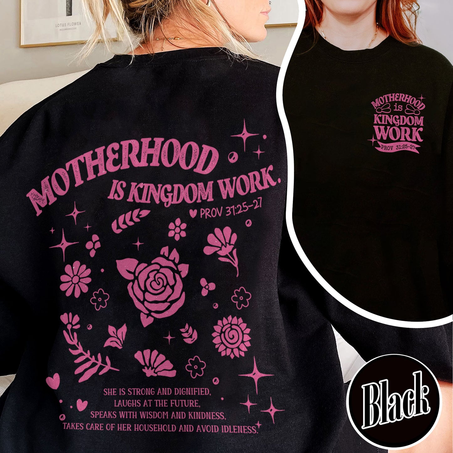 Mother’s Day Sweatshirt, Motherhood Is Kingdom Work Sweatshirt, Christian Mom Gift