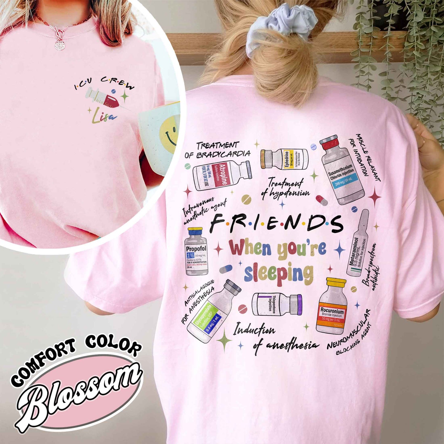 Nurse Friends Comfort Colors Shirt, ICU Nurse Shirt, ICU Critical Care Nurse, Friends Nurse