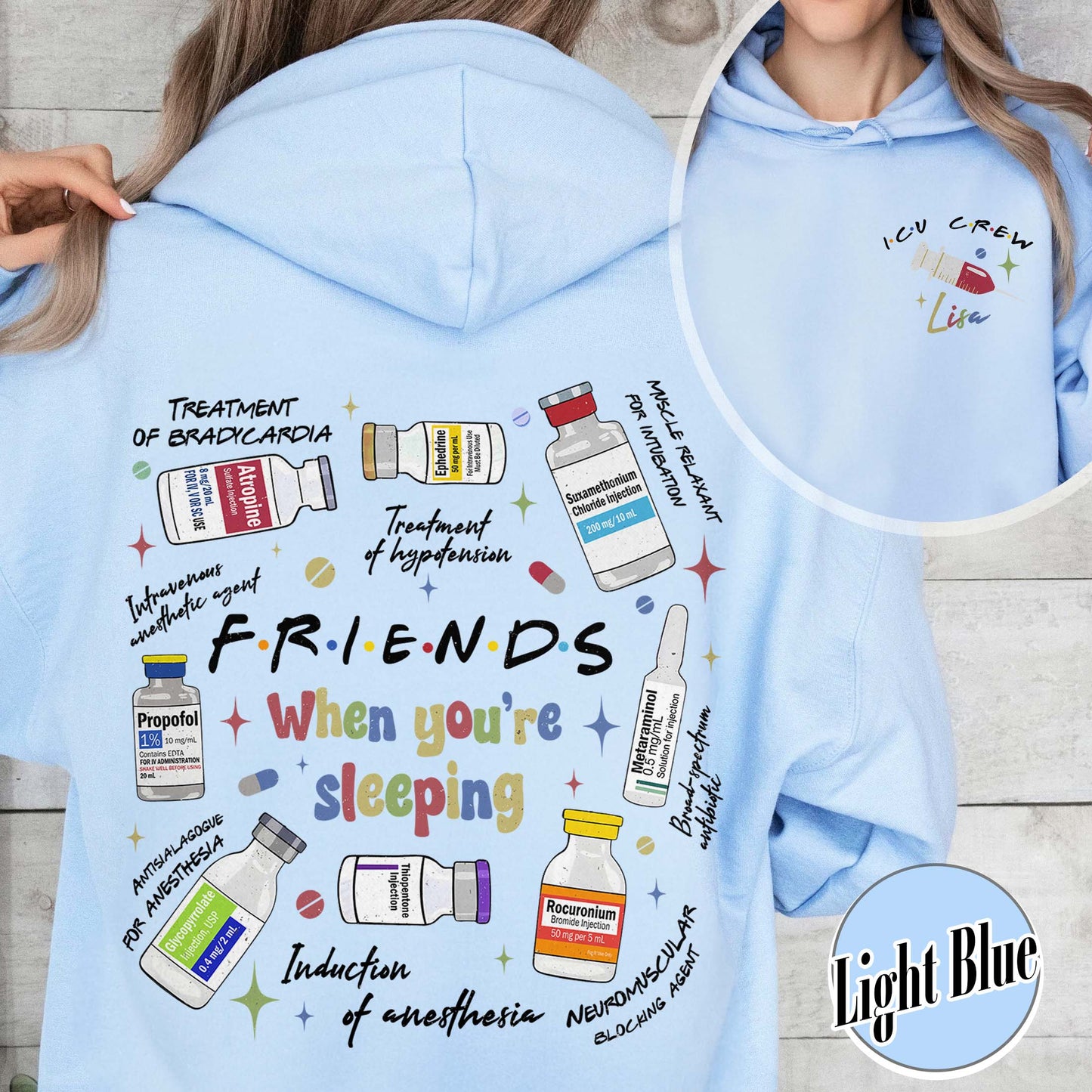 Nurse Friends Hoodie, ICU Nurse Hoodie, ICU Critical Care Nurse, Friends Nurse Hoodie