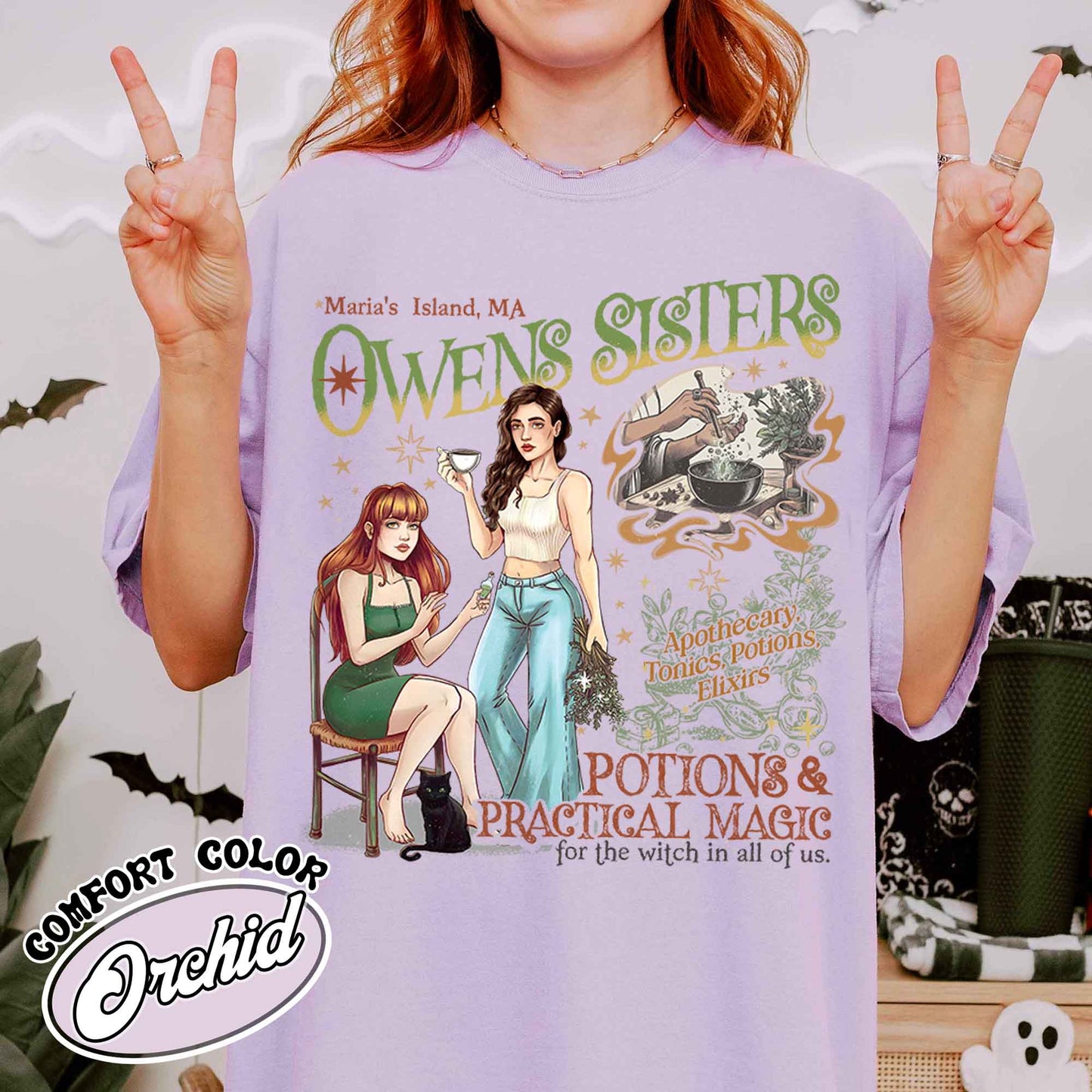 Salem Apothecary Halloween Comfort Color Shirt, Owens Sisters Apothecary Witchy Shirt