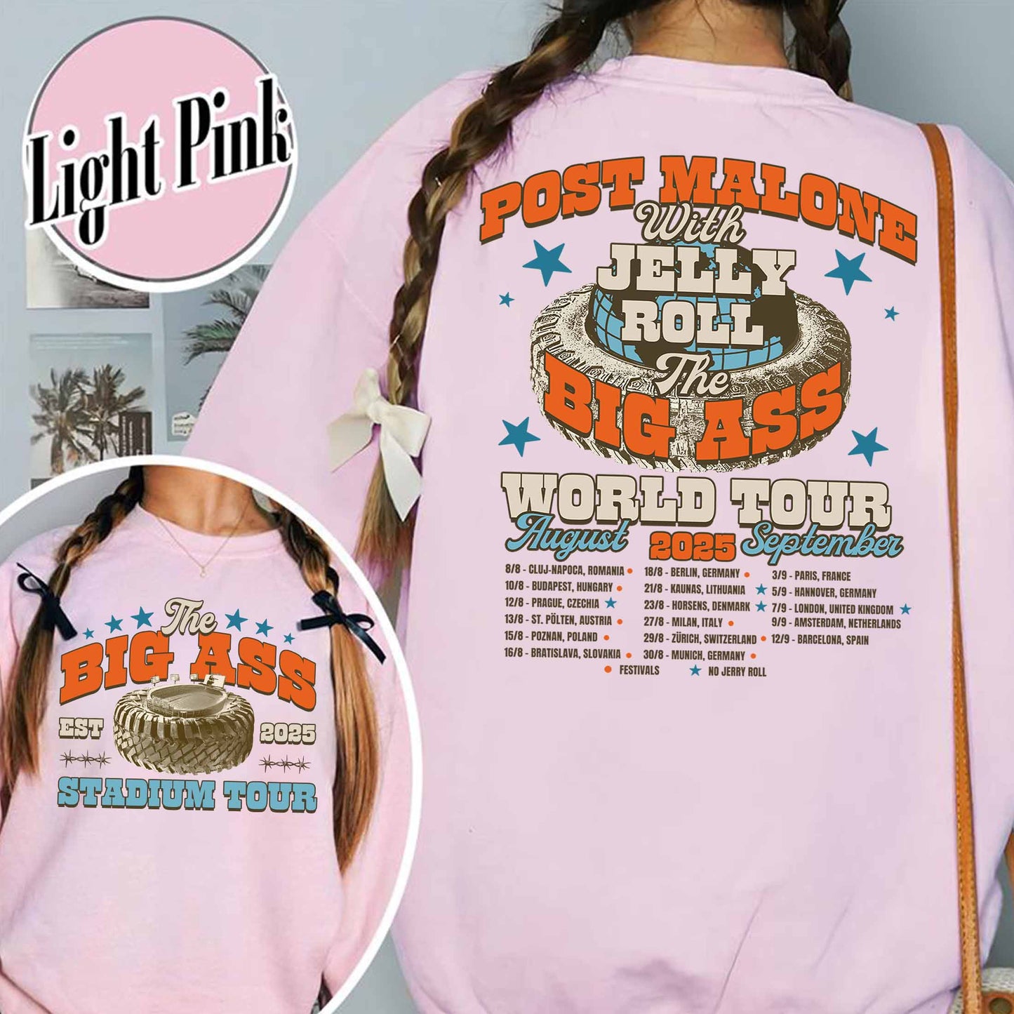PM With JR Concert Sweatshirt,The Big Ass World Tour August and September Sweatshirt,Country Music Tour Outfit
