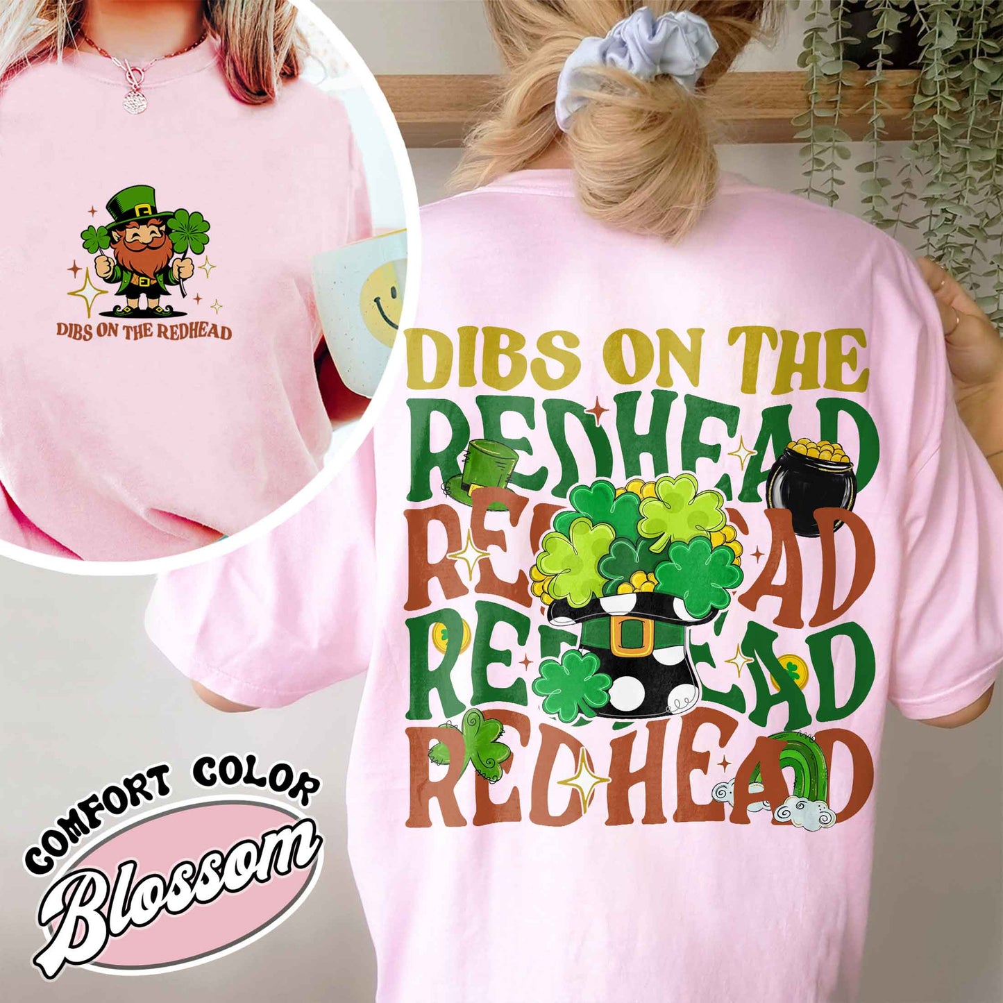 Patricks Day Comfort Colors Shirt,Dibs On The Redhead Baby Tee, Funny St Patricks Day Shirt, Y2K Lucky Shirt