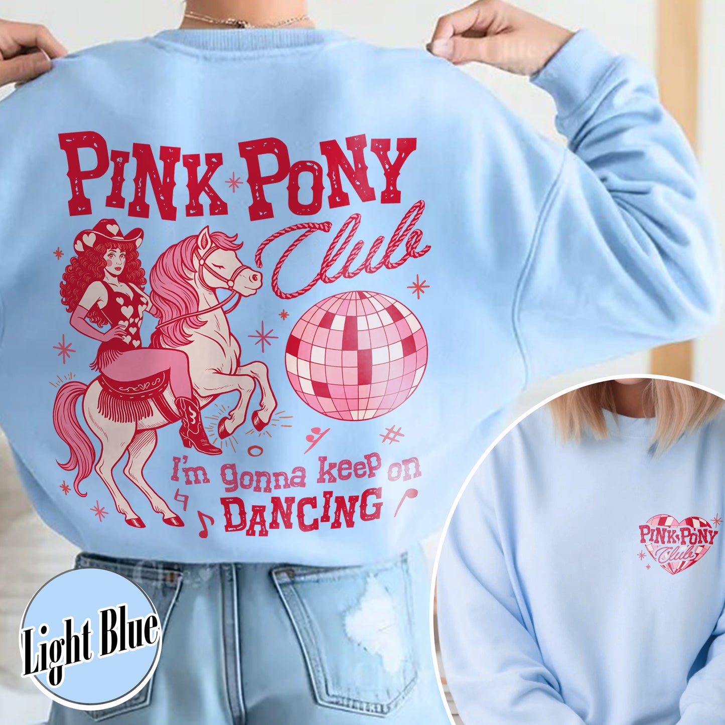Pink Pony Club Sweatshirt, I'm Gonna Keep On Dancing Sweatshirt, Sapphic Lesbian Pride Music Sweatshirt, LGBTQ Concert Sweatshirt