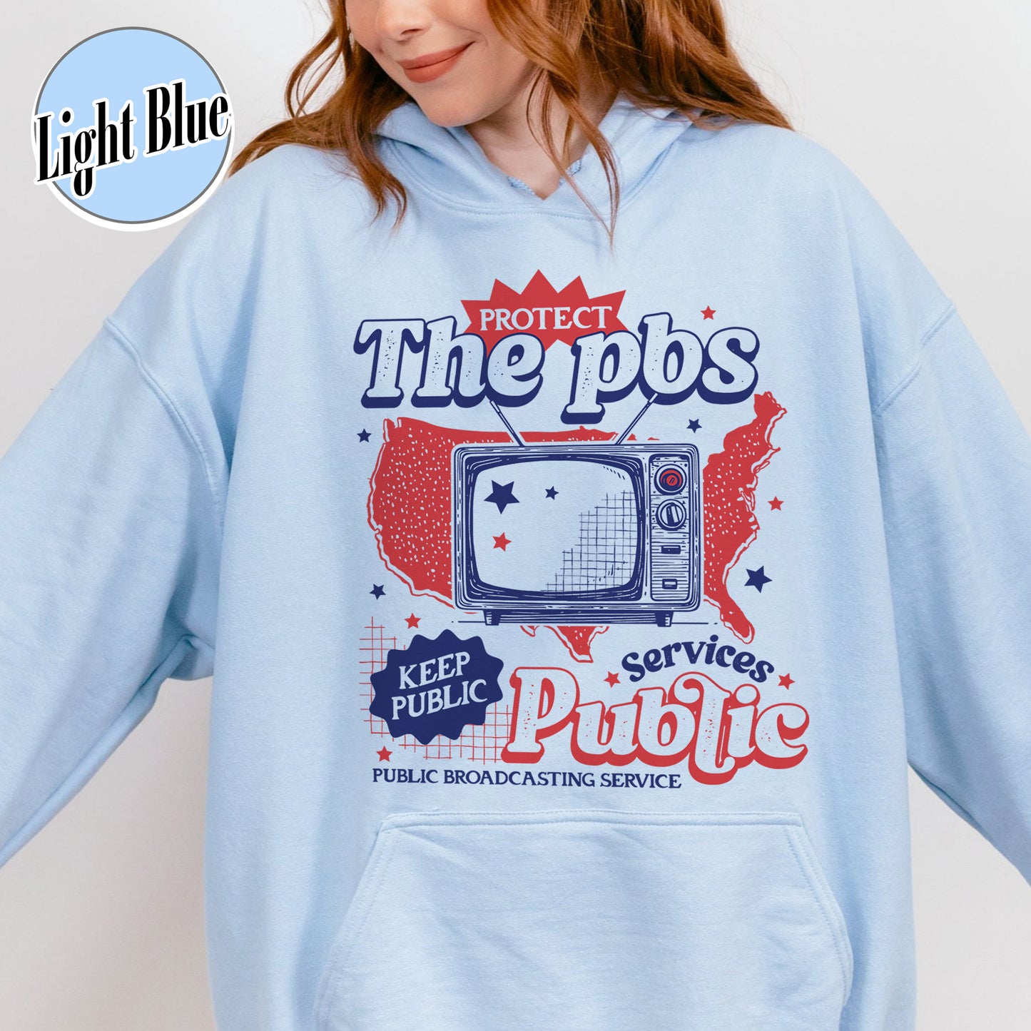 Political Protest Hoodie, Protect Public Broadcasting Local TV Hoodie, Support National Public Radio Hoodie