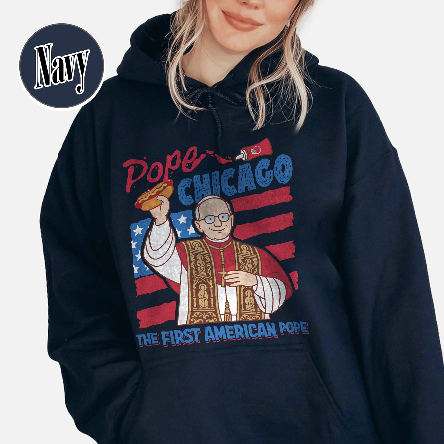 Pope Chicago Hoodie, Pope Robert Prevost Hoodie,Religious Hoodie,Pope Hoodie, Jesus Hoodie Gift