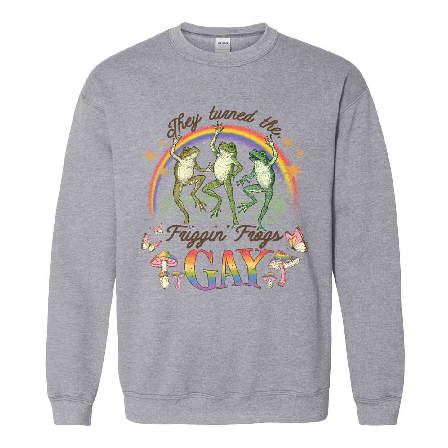 Pride Sweatshirt, They Turned the Friggin Frogs Gay Sweatshirt, Retro Gay Frog Sweatshirt, Equality Sweatshirt