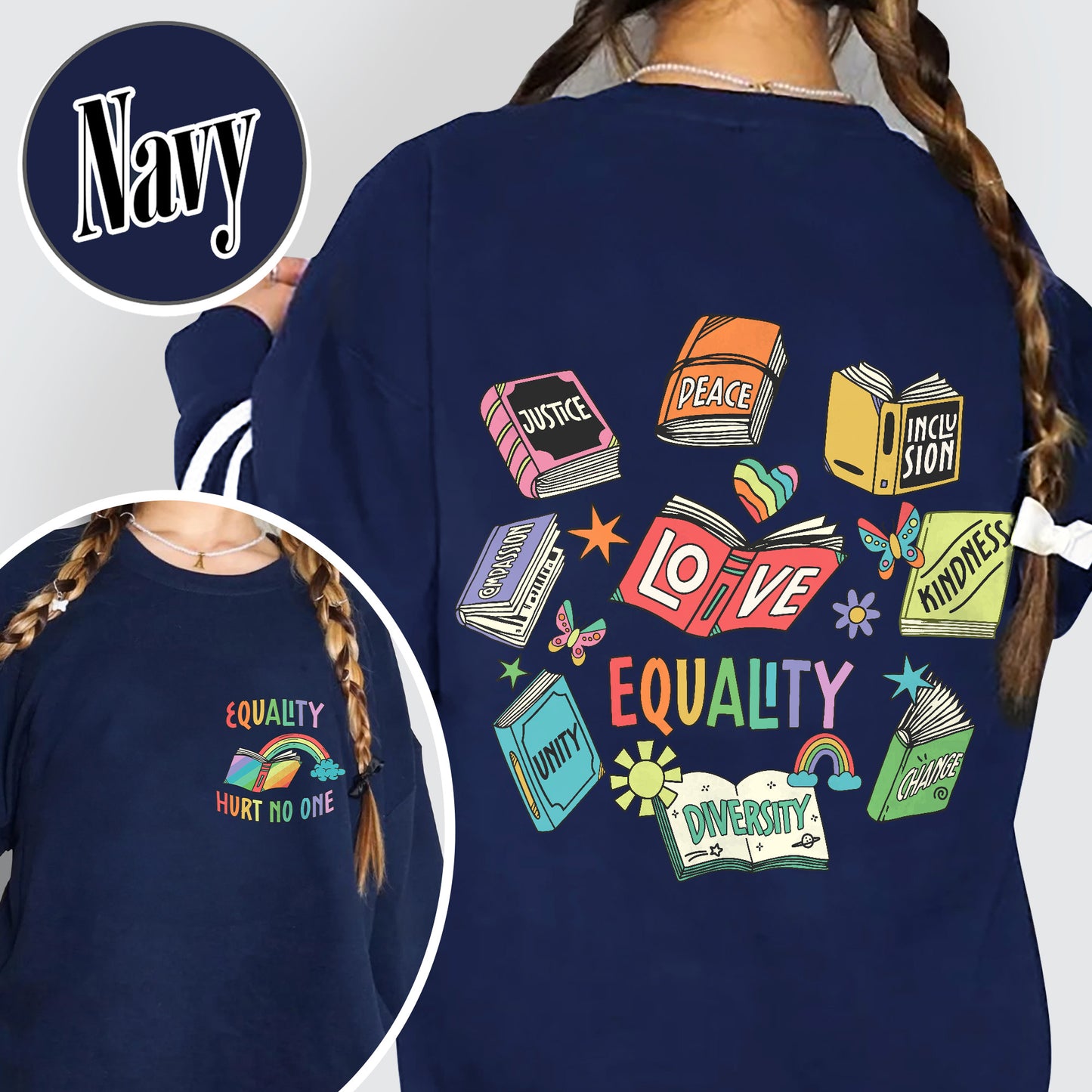 Pride Month Sweatshirt, Equal Rights 2 Sides Equality Peace Love Kindness Sweatshirt, LGBT Sweatshirt