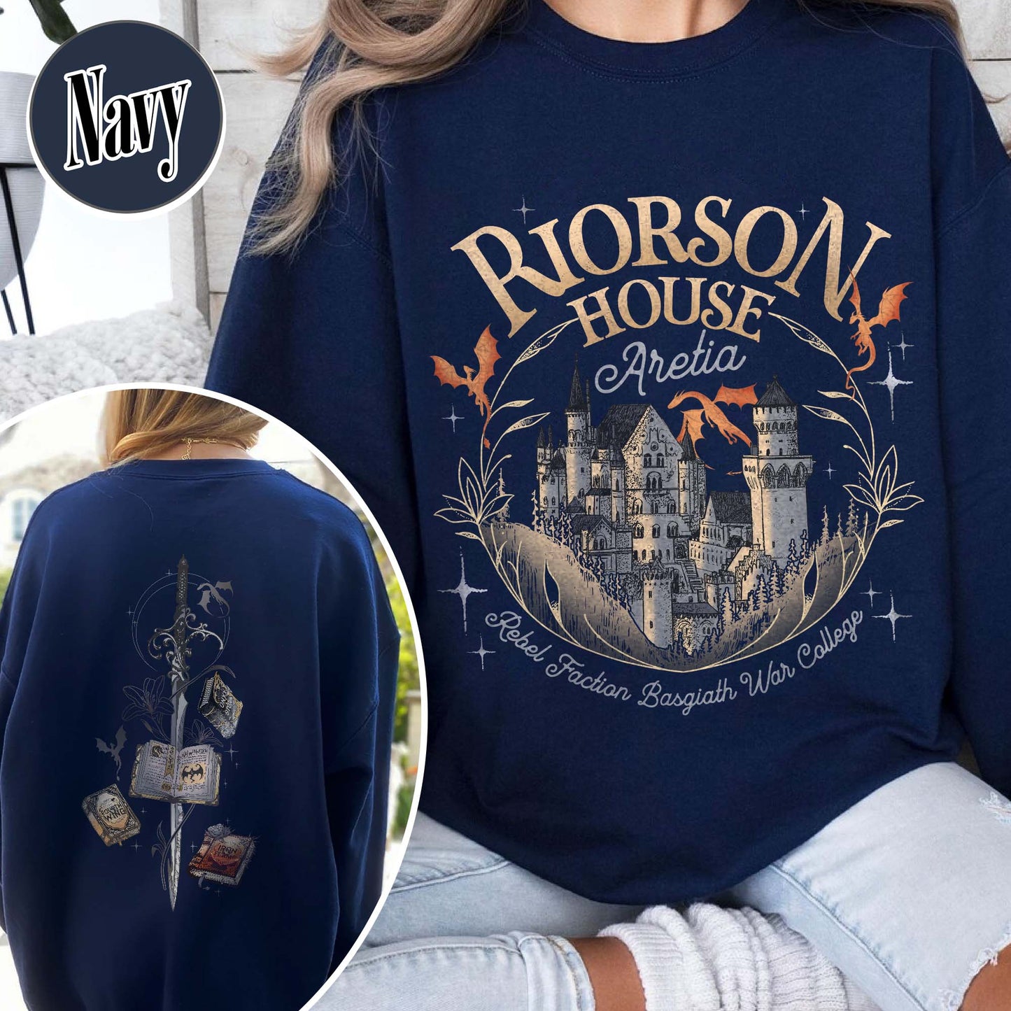 Rebecca Yoros Fourth Wing Sweatshirt, Xaden Riorson House Aretia Sweatshirt, Dragon Rider Sweatshirt