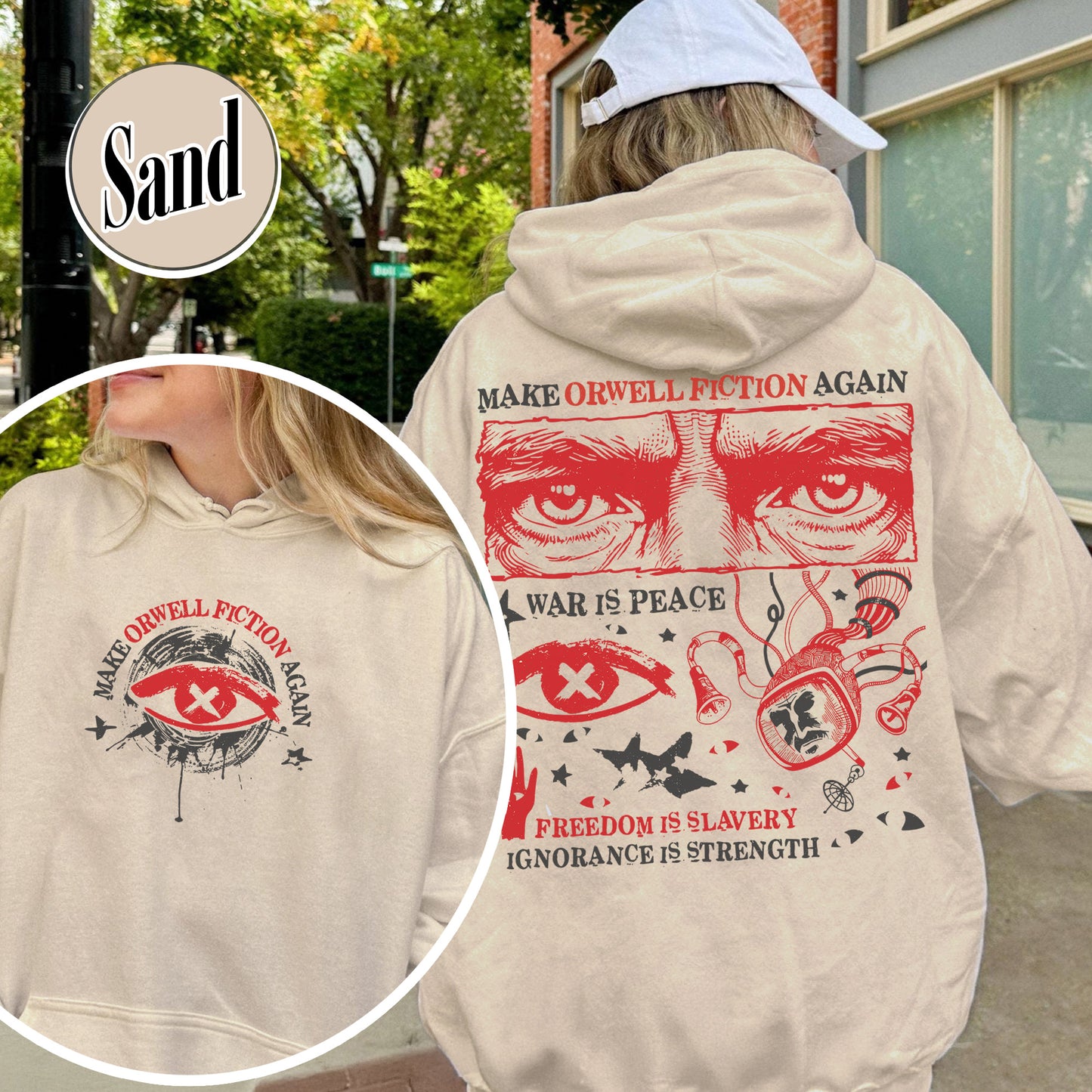 Resist Hoodie,Make Orwell Fiction Again Hoodie, Orwell Hoodie, Literary Hoodie,1984 THoodie,2025 Political Activist