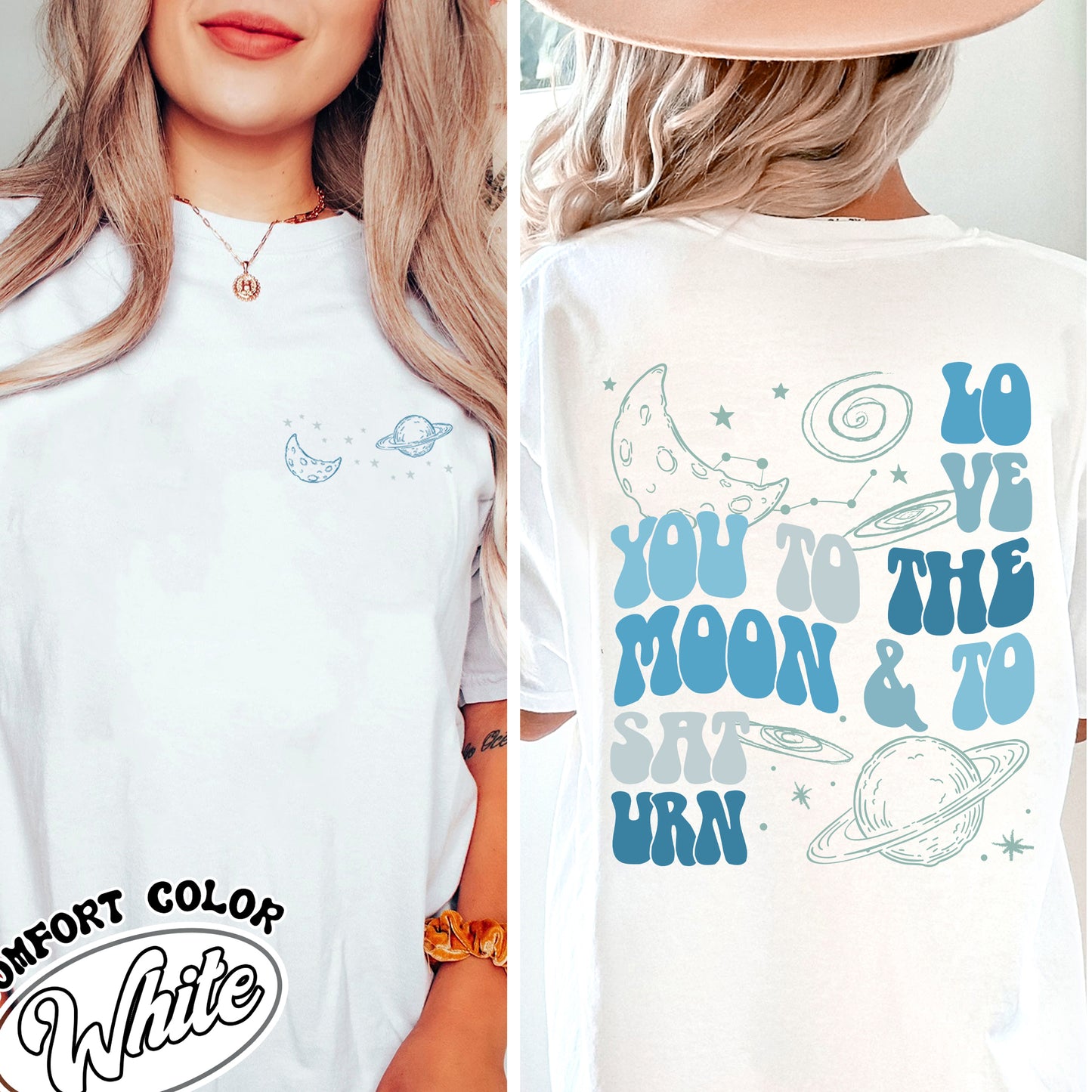 I Love You to the Moon and Saturn Comfort Color Shirt, Love You to the Moon and to Saturn, Swiftie Shirt, Gift for Fan, Cute Shirts