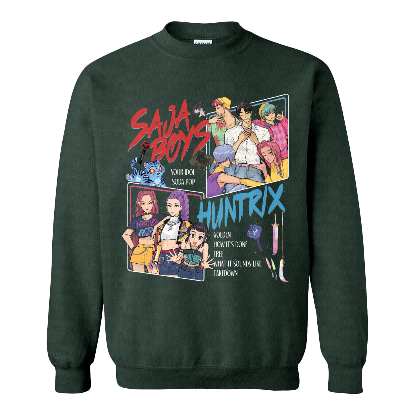 Huntrix Demon Hunters Sweatshirt, Huntrix Girls,Saja Boy, Mira Rumi Joey Sweatshirt, Demon Hunter Merch, Gift For Kpop Fan