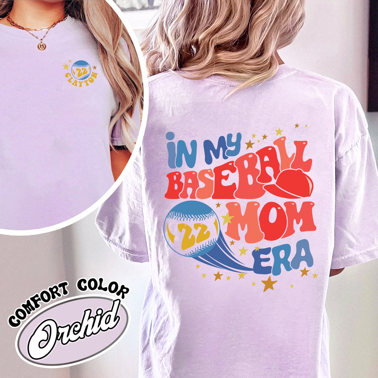 Baseball Mom Era Comfort Color Shirt, Baseball Mom Personalized, Baseball Mom Shirts With Numbers