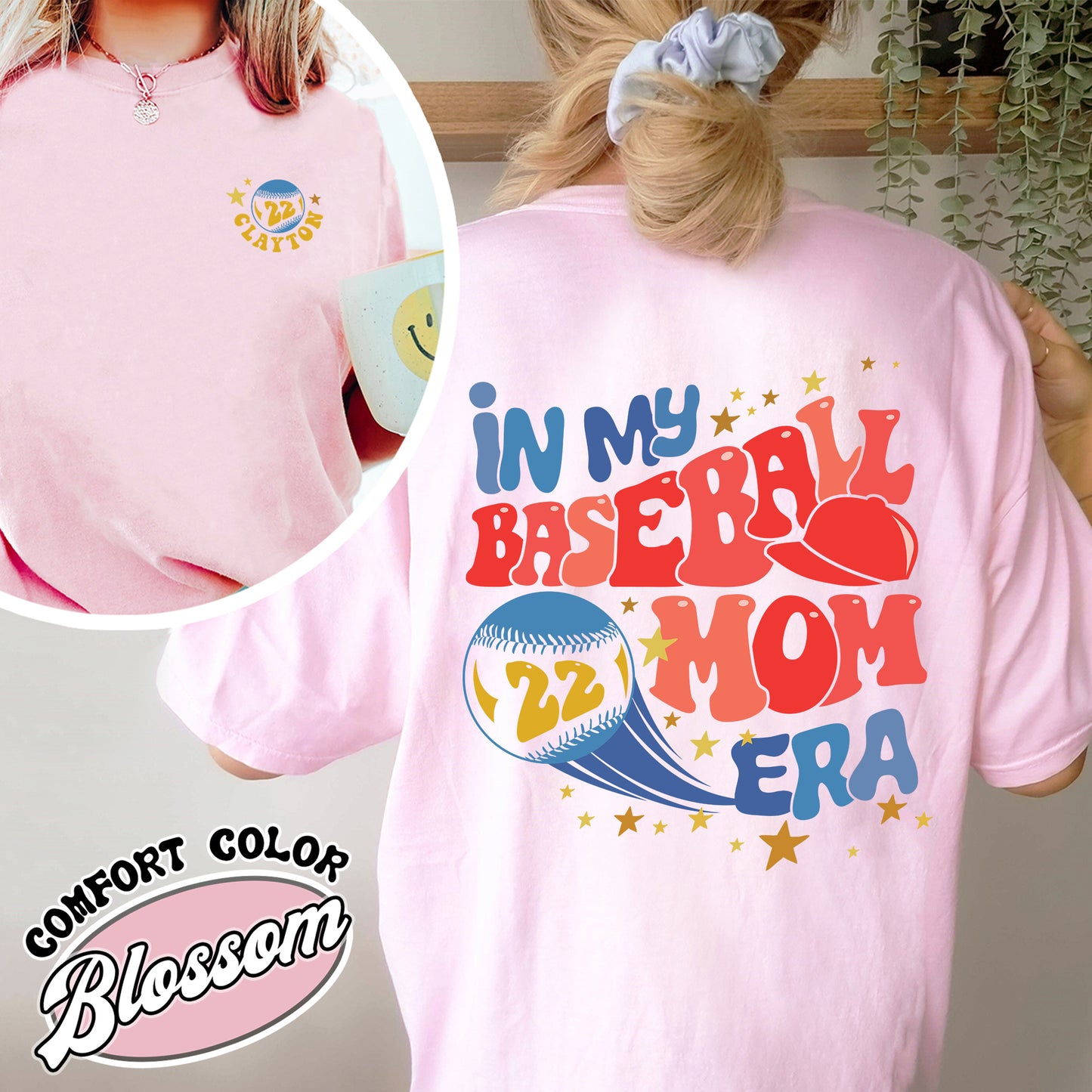 Baseball Mom Era Comfort Color Shirt, Baseball Mom Personalized, Baseball Mom Shirts With Numbers