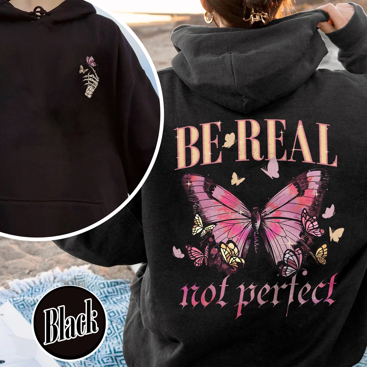 Be Real Not Perfect Hoodie, Be Kind to Yourself Hoodie, Spread Kindness, Love Your Self Hoodie, Self Compassion, Self Respect