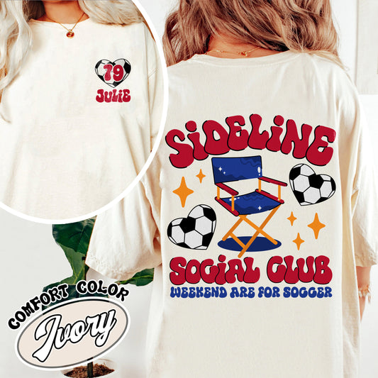 Soccer Custom Comfort Color Shirt, in My Soccer Mom Shirt, Sideline Social Club Shirt, Soccer Mom, Soccer Shirt, Game Day, Gift for Mom