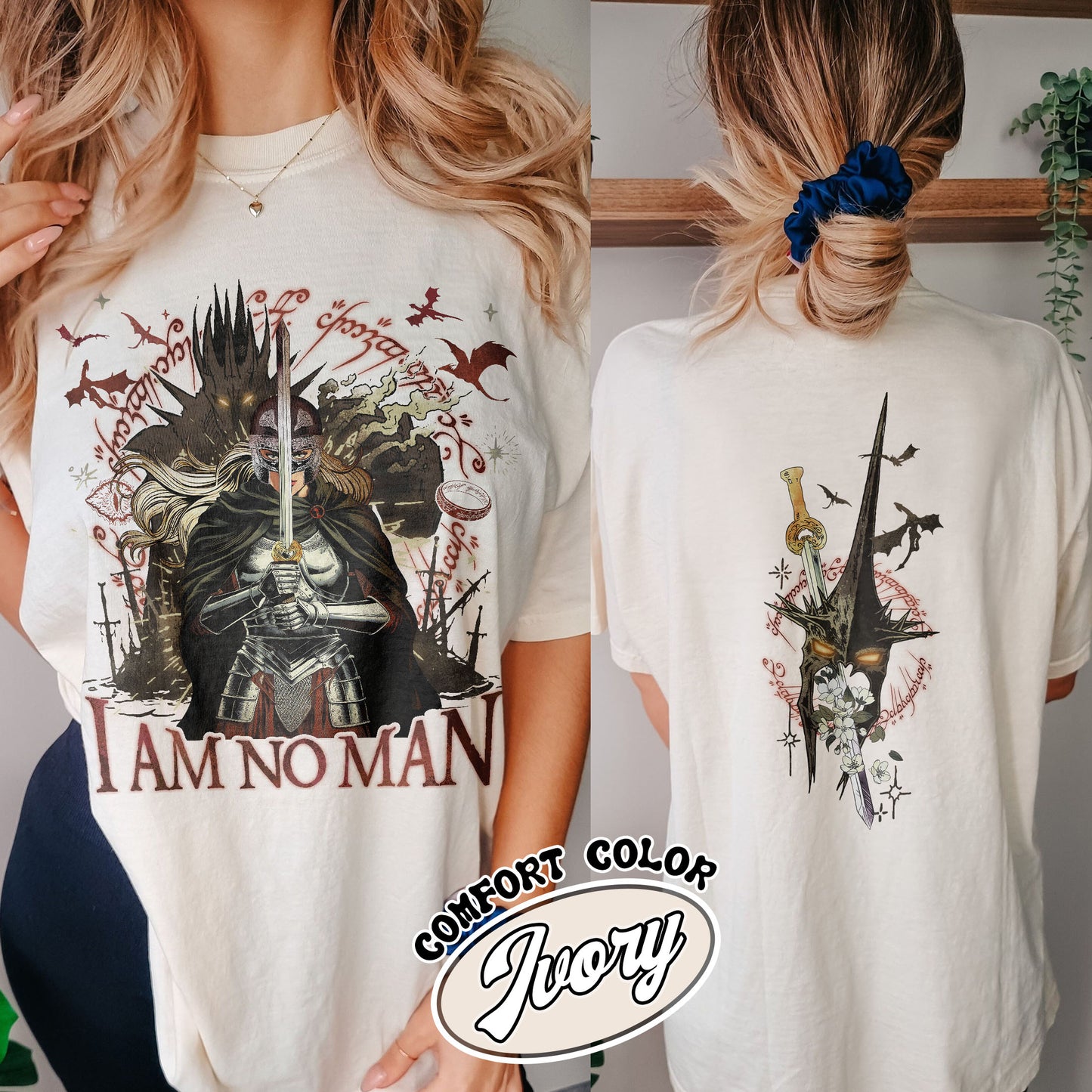 Fantasy Book Lover Comfort Color Shirt, I Am No Man Comfort Color Shirt, Fantasy Dragon Bookish Shirt