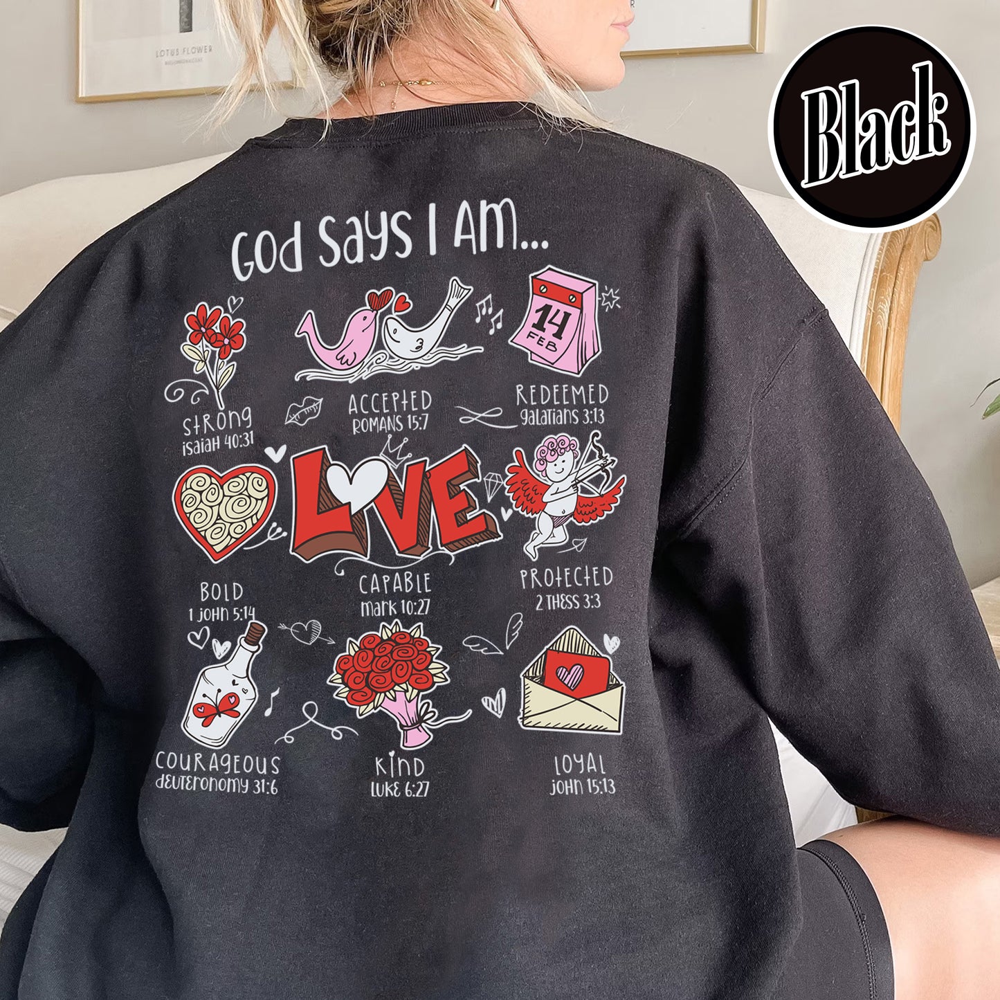 Bible Verse Sweatshirt, Christian Valentines Day, Christian Valentine Sweatshirt, Aesthetic Christian Sweatshirt, Bible Verse