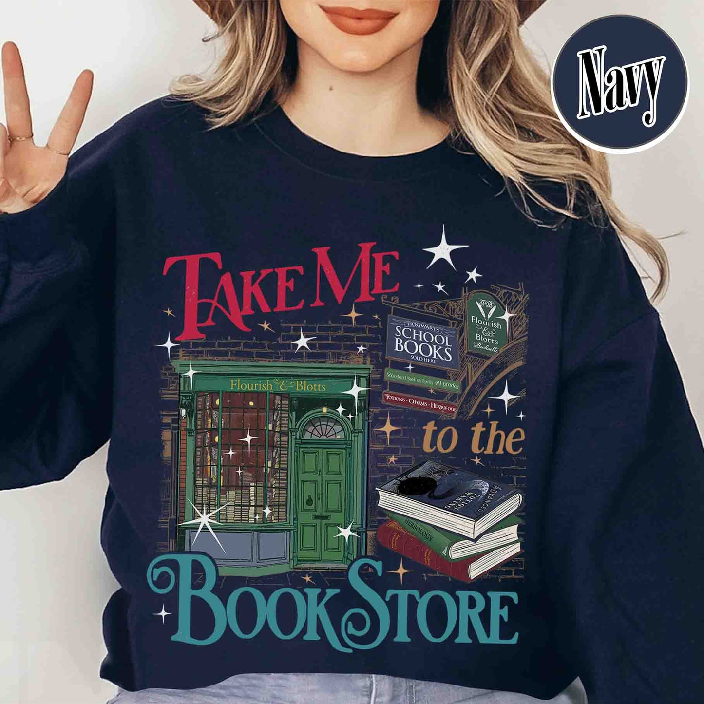 Wizard Book Shop Sweatshirt, Take Me to the Book Store Sweatshirt, Bookseller Wizarding HP World sweatshirt