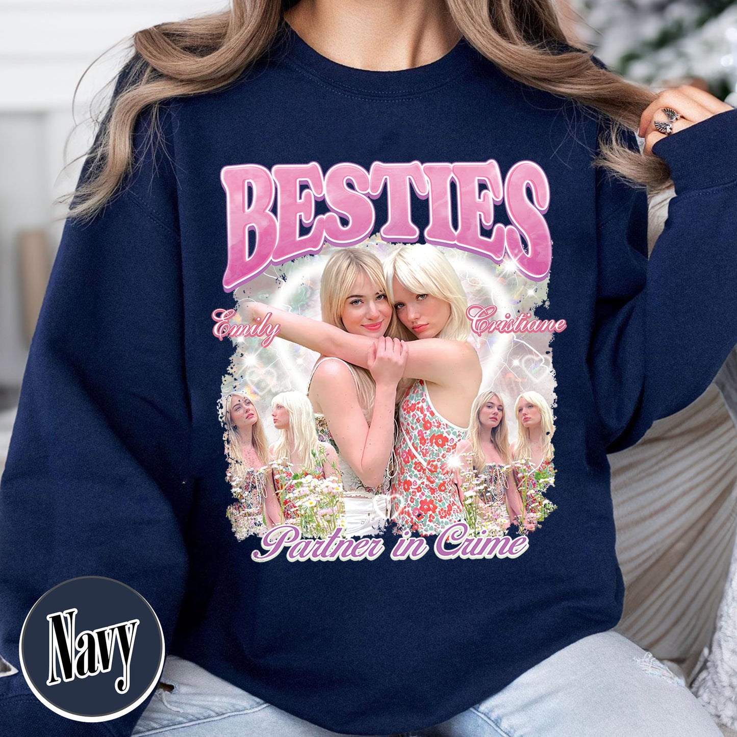 Custom Best Friend Sweatshirt, Besties BFF Bootleg Sweatshirt, Best Friend Birthday Sweatshirt