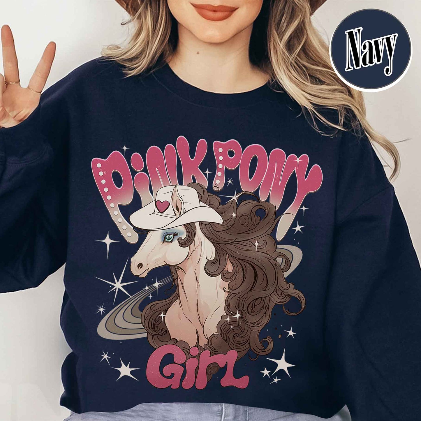 Pink Pony Girl Sweatshirt, Pink Pony Club Sweatshirt, Unicorn Gift, Queer Pop Music Fan, Drag Queen Culture, Gift For Hot Girls