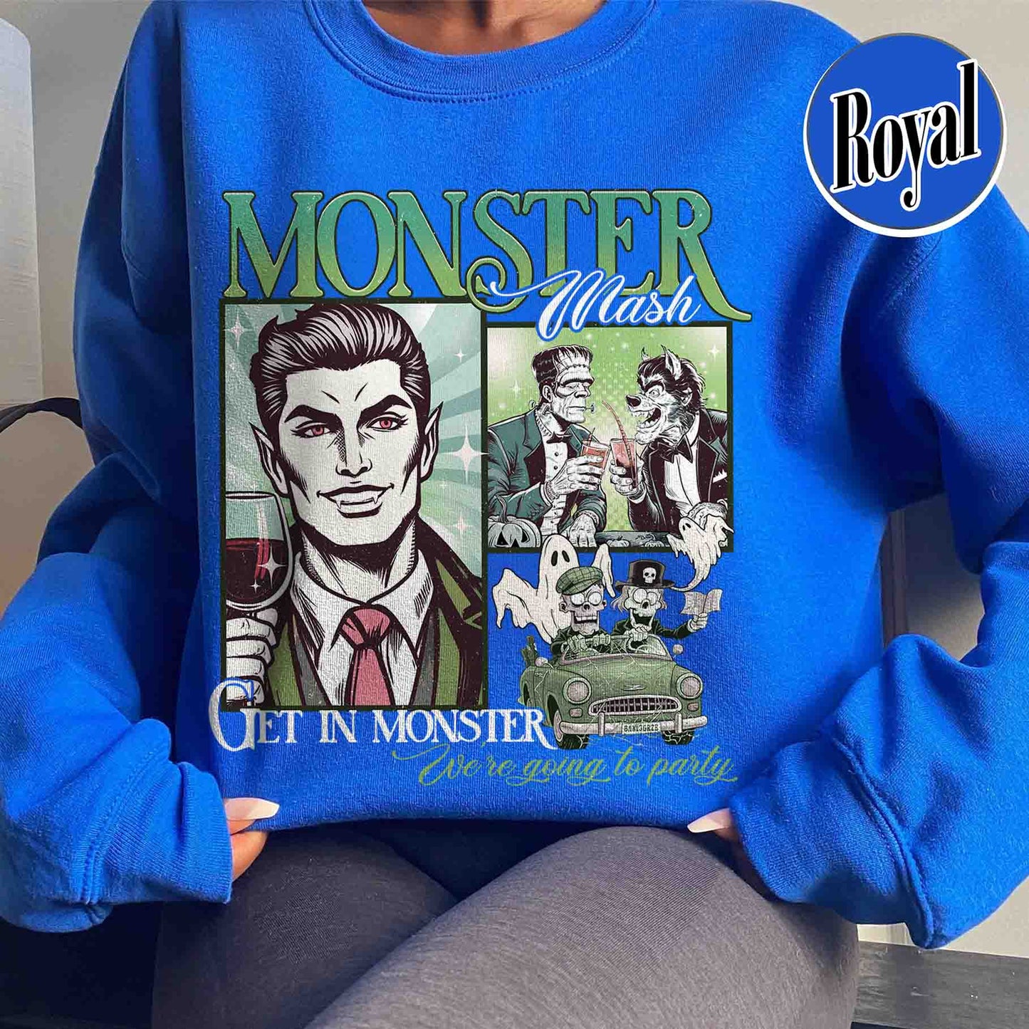 Halloween Sweatshirt, Monster Mash Sweatshirt, Get in Monster Sweatshirt, Ghost Halloween Sweatshirt