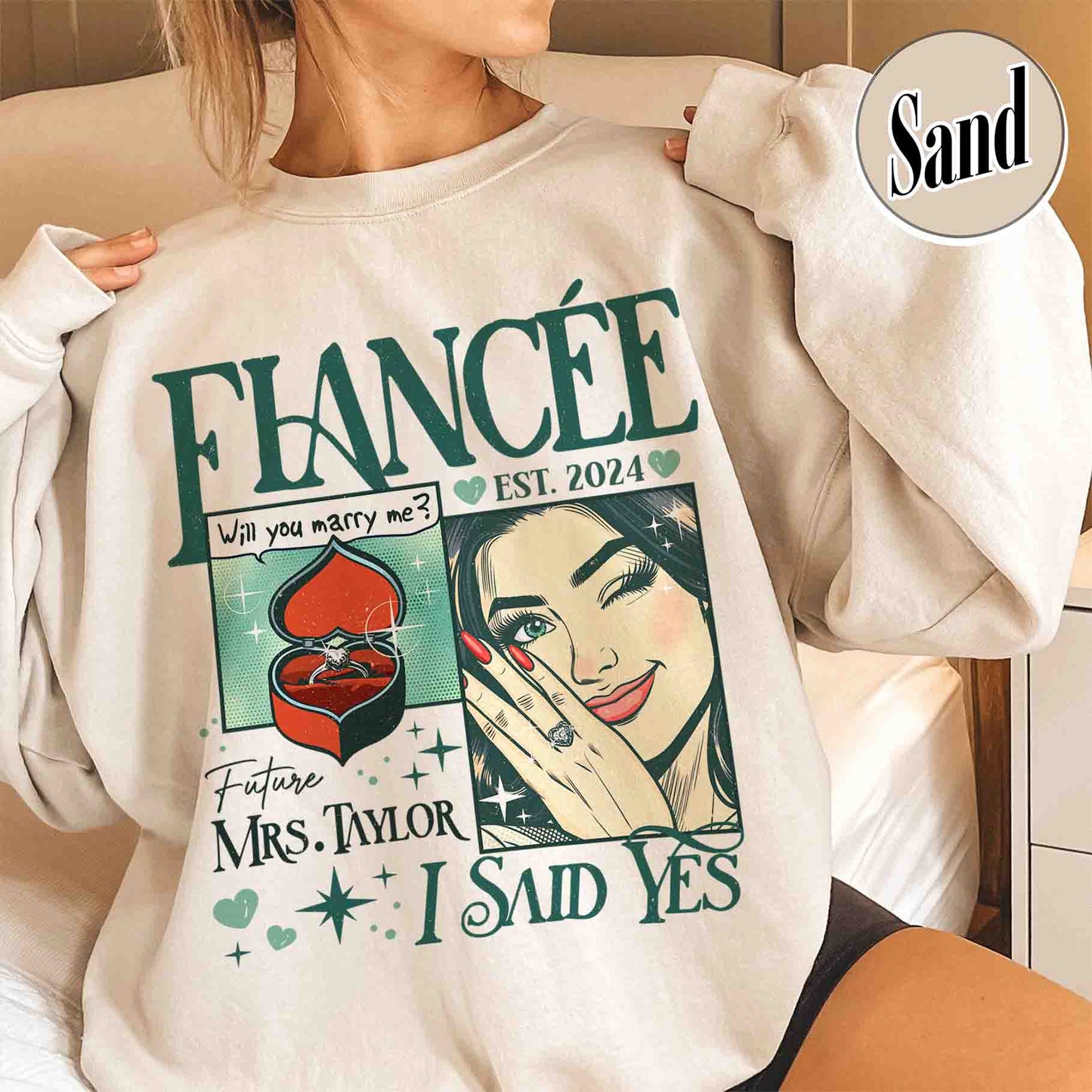 Bachelorette Sweatshirt, Custom Future Mrs Sweatshirt, Personalized Bride To Be Sweatshirt, in My Engaged Era Sweatshirt