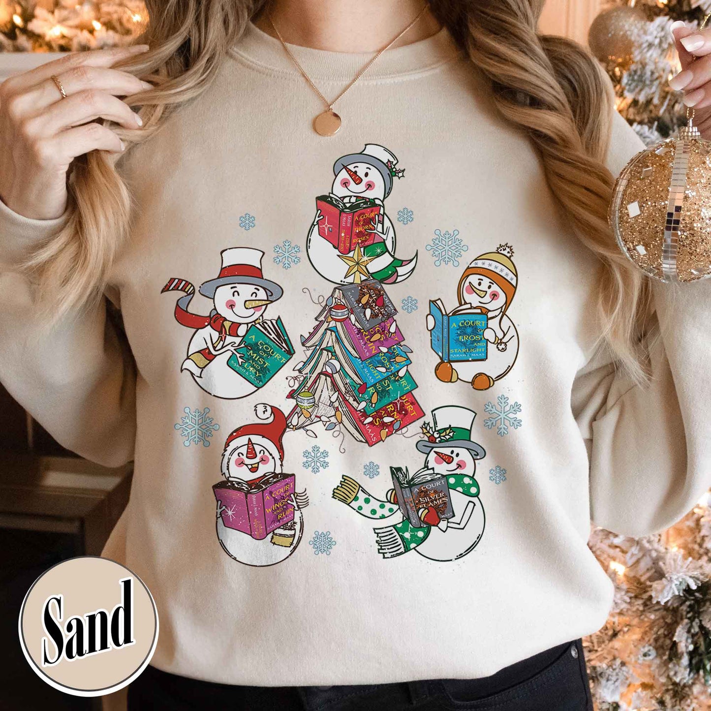 Snowman Reading ACOTAR Sweatshirt, Snowman Reading Book Sweatshirt, Snowman Book Sweatshirt, Christmas Book Sweatshirt, Book Club Sweatshirt, Christmas Bookish Gift