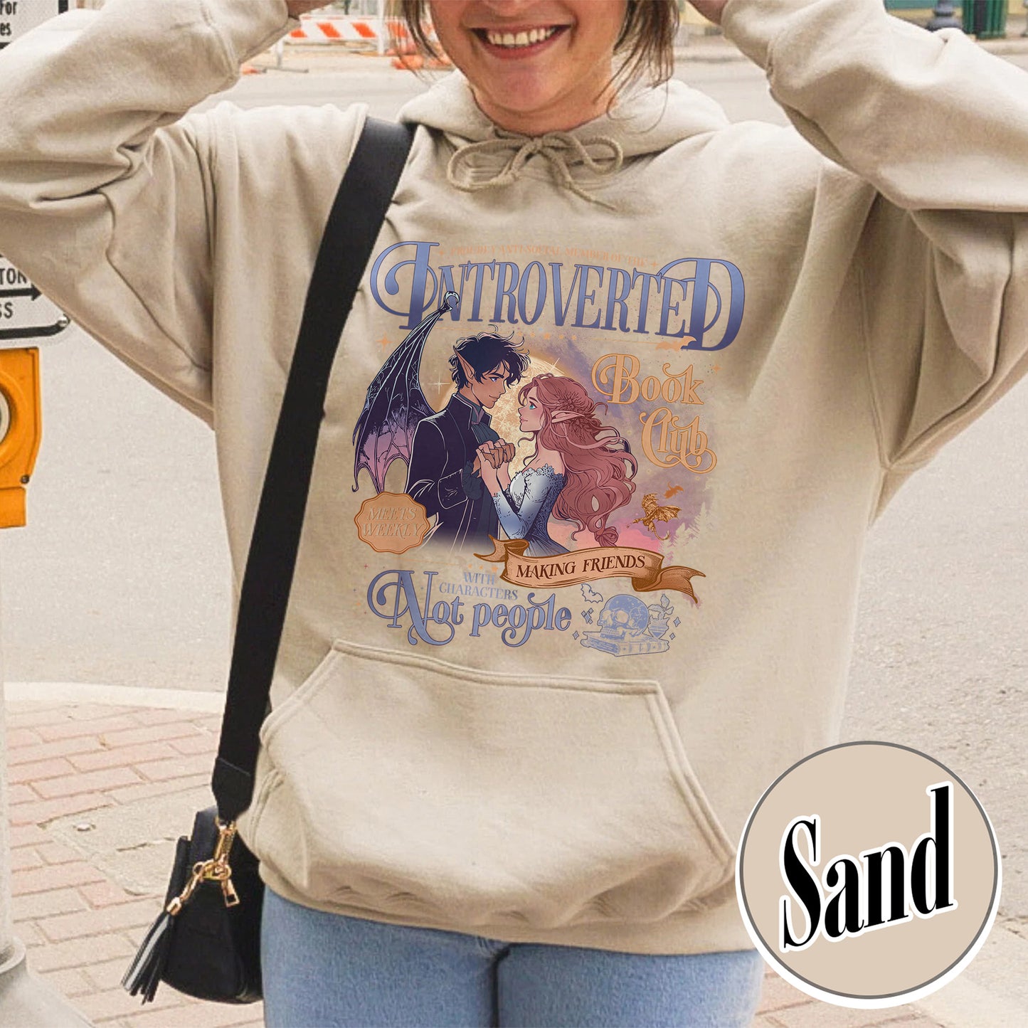 Introverted Book Club Hoodie, Romantasy Readers Society Hoodie, Antisocial Book Club