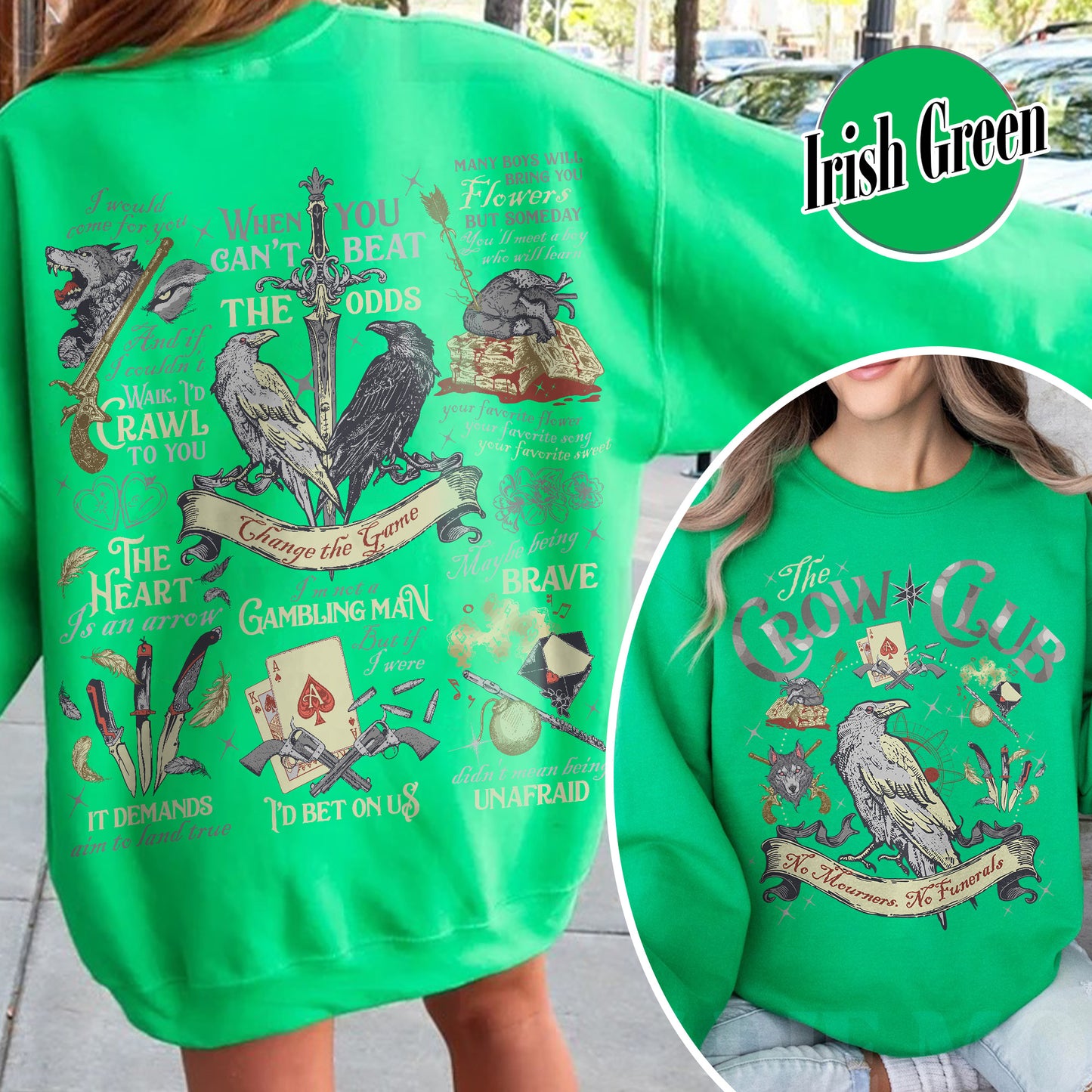 Six of Crows Sweatshirt, Ketterdam Crow Club No Mourners No Funerals Sweatshirt, Crows Before Bros Sweatshirt