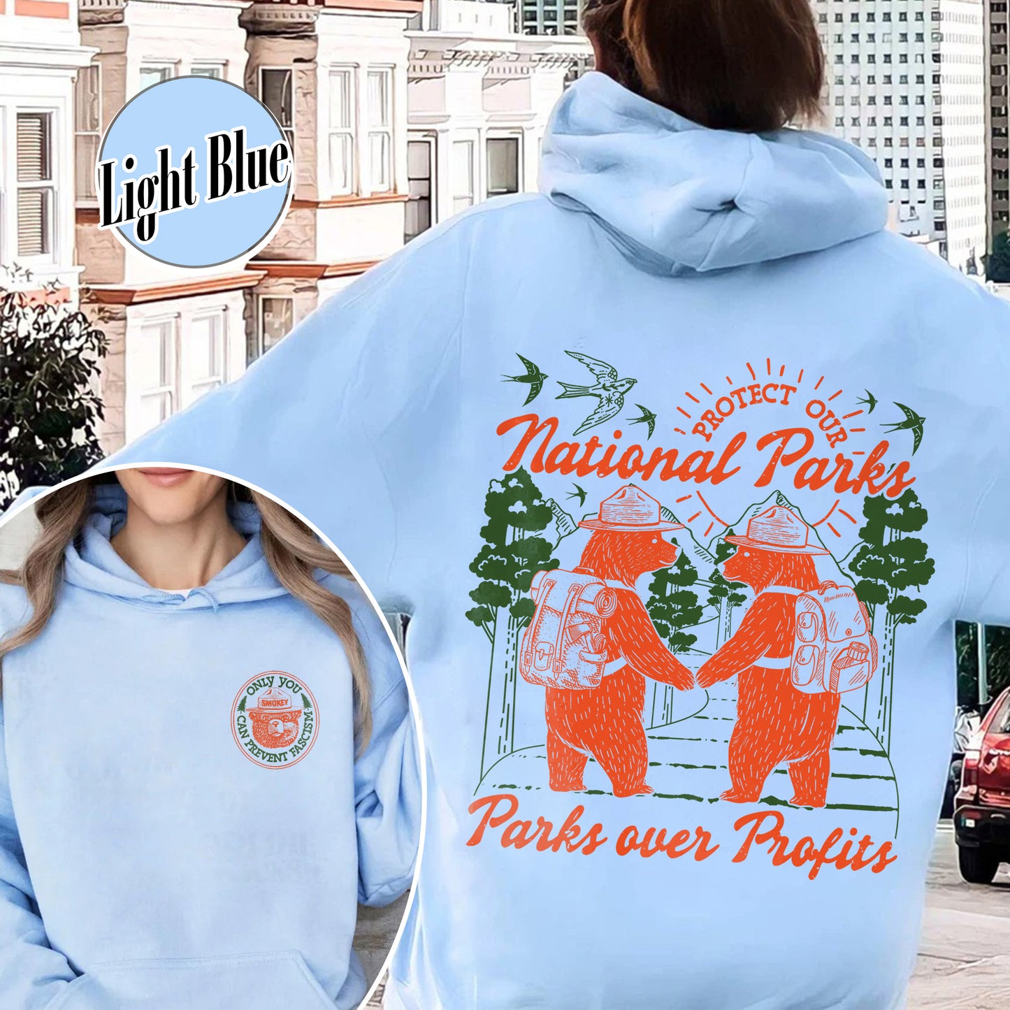 Smokey Bear Resist Hoodie, Parks Over Profits Protect Our National Park Hoodie
