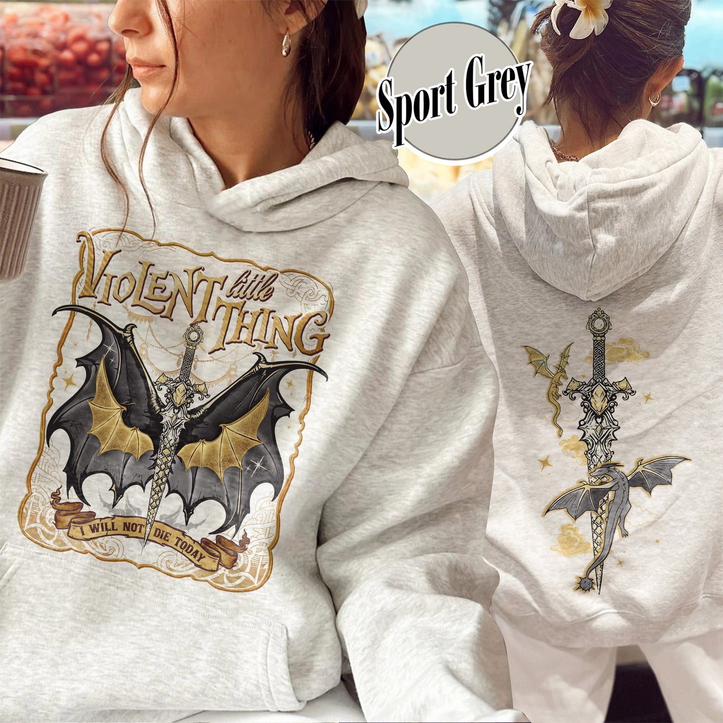 Violent Little Thing Hoodie, Violent Little Thing Hoodie, I Will Not Die Today, Basgiath War College Dragon Rider Hoodie, Dragon Rider Hoodie